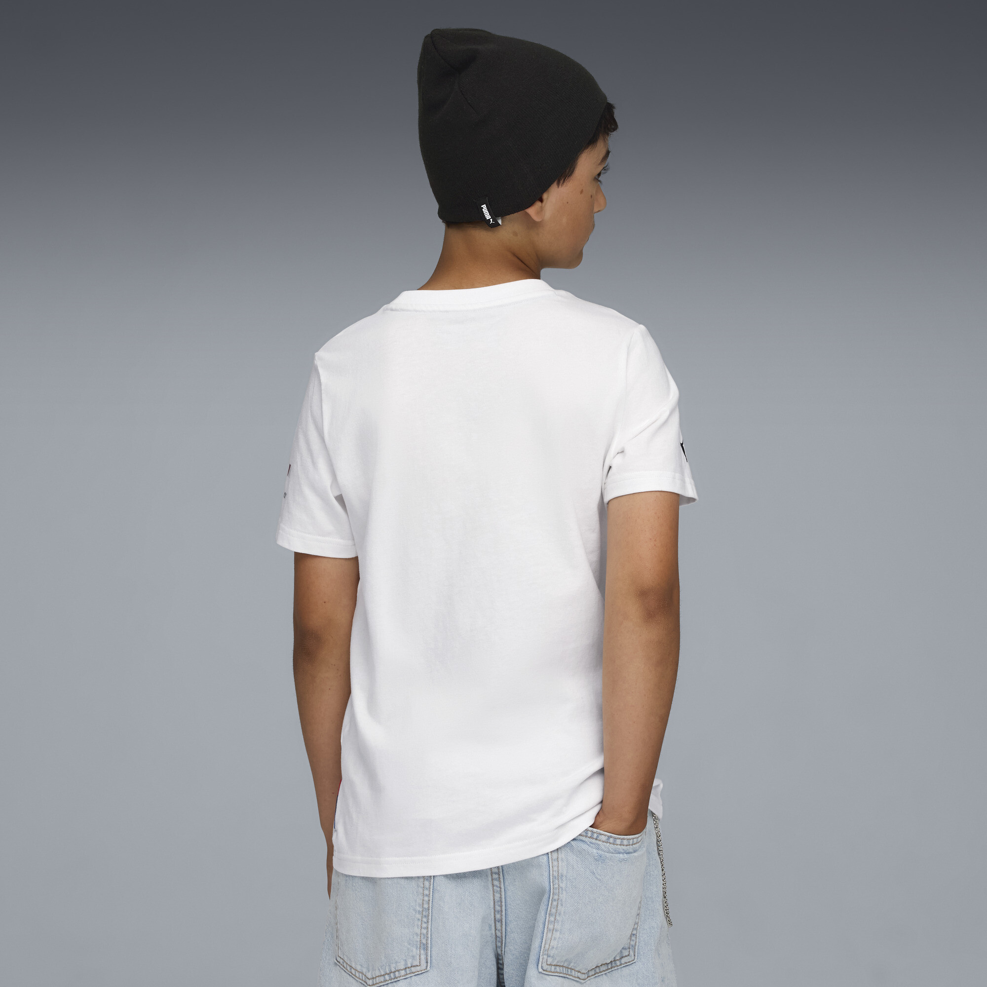 PUMA BMW M Motorsport Kids Block T-shirt, Wit, Maat 9-10Y thumbnail 3