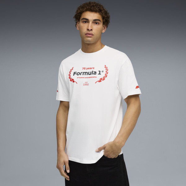 Playera PUMA Estampada F1® Essentials para Hombre en Talle Mediana White