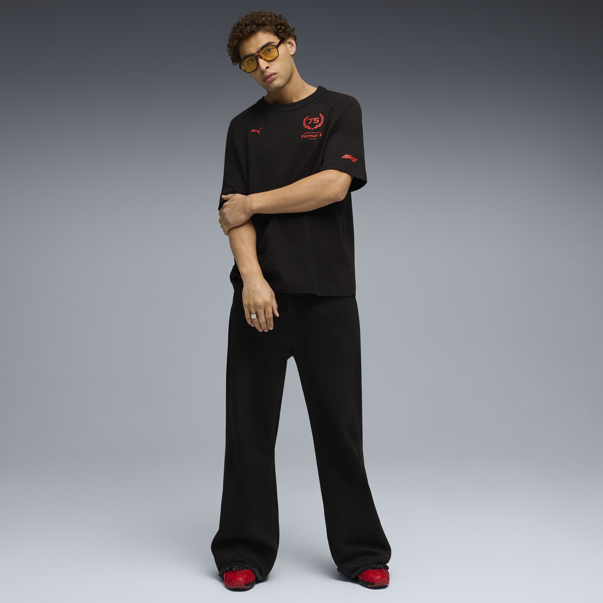 PUMA F1Â® 75 yrs relaxed T-shirt voor Heren, Zwart, Maat XS thumbnail 4