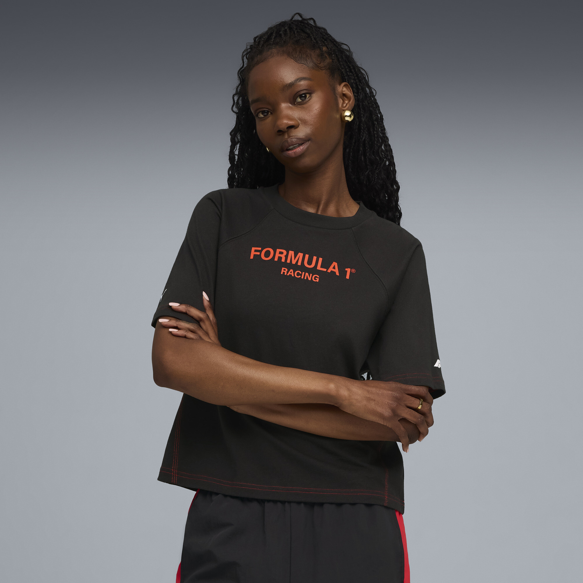 Puma F1® T-Shirt Damen | Mit Plain | Black | Größe: L