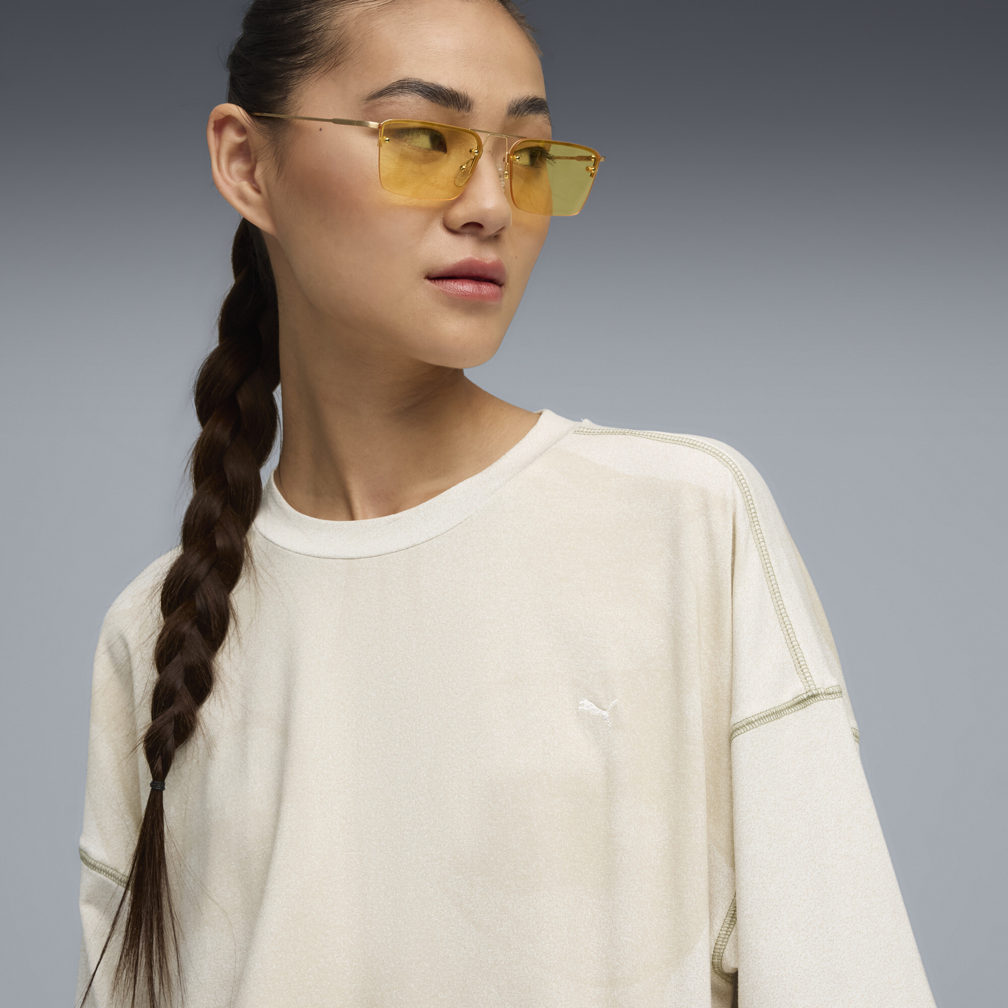 PUMA YONA T-shirt met all-over-print voor Dames, Wit, Maat XL thumbnail 7