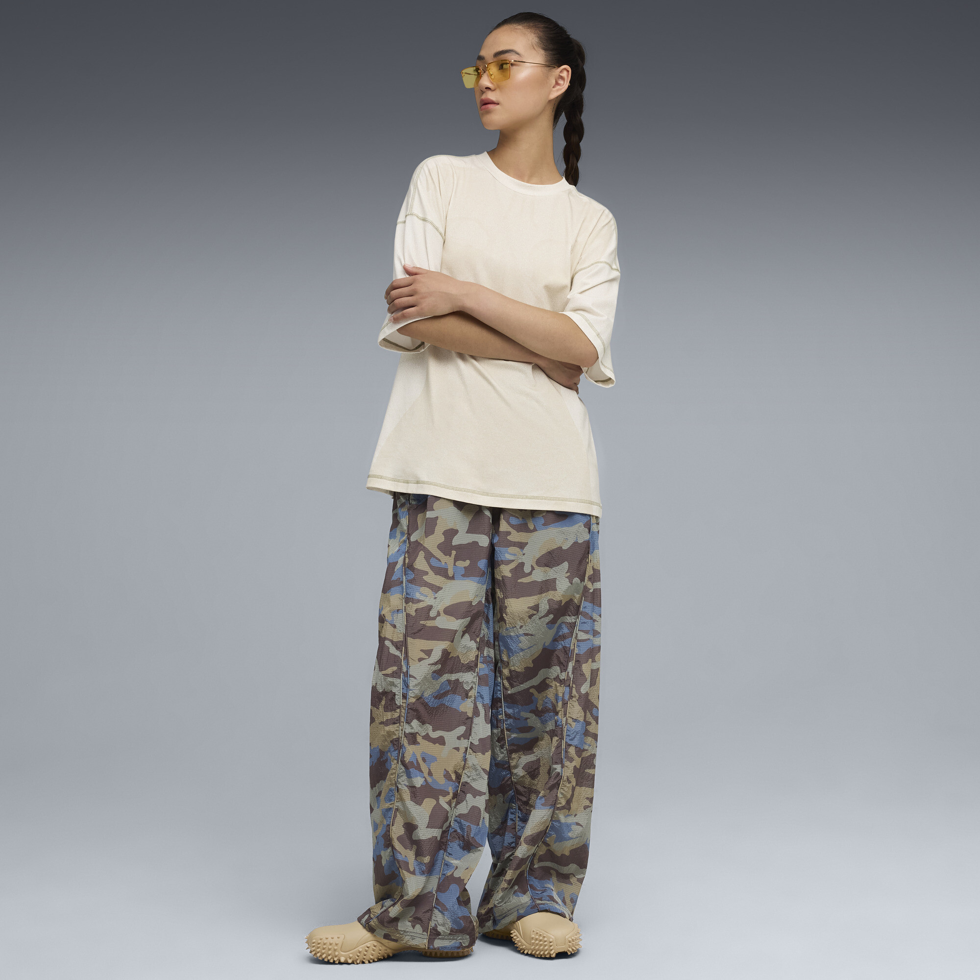 PUMA YONA T-shirt met all-over-print voor Dames, Wit, Maat XL thumbnail 6