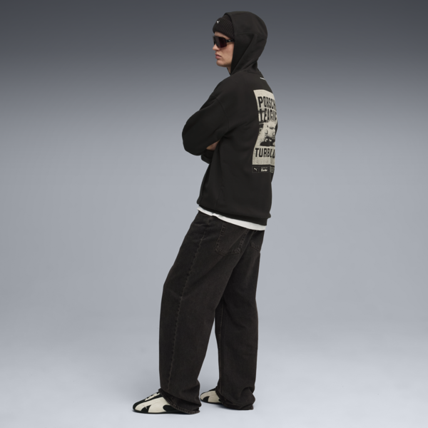 Porsche Legacy Graphic Hoodie Men, PUMA Black, large-ZAF