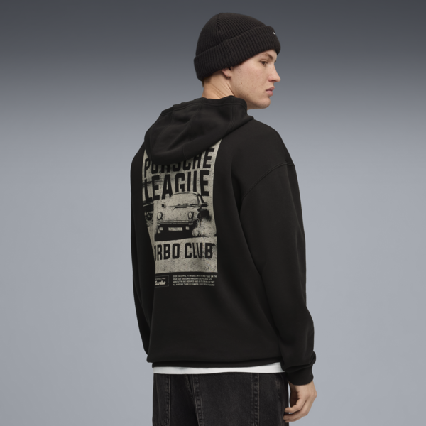 Porsche Legacy Graphic Hoodie Men, PUMA Black, large-ZAF
