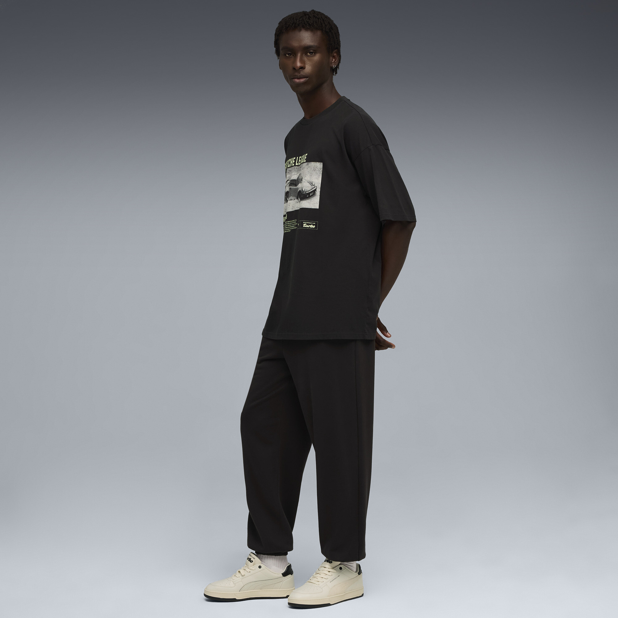 PUMA x PORSCHE LEGACY 2 T-shirt met print voor Heren, Zwart, Maat L thumbnail 4