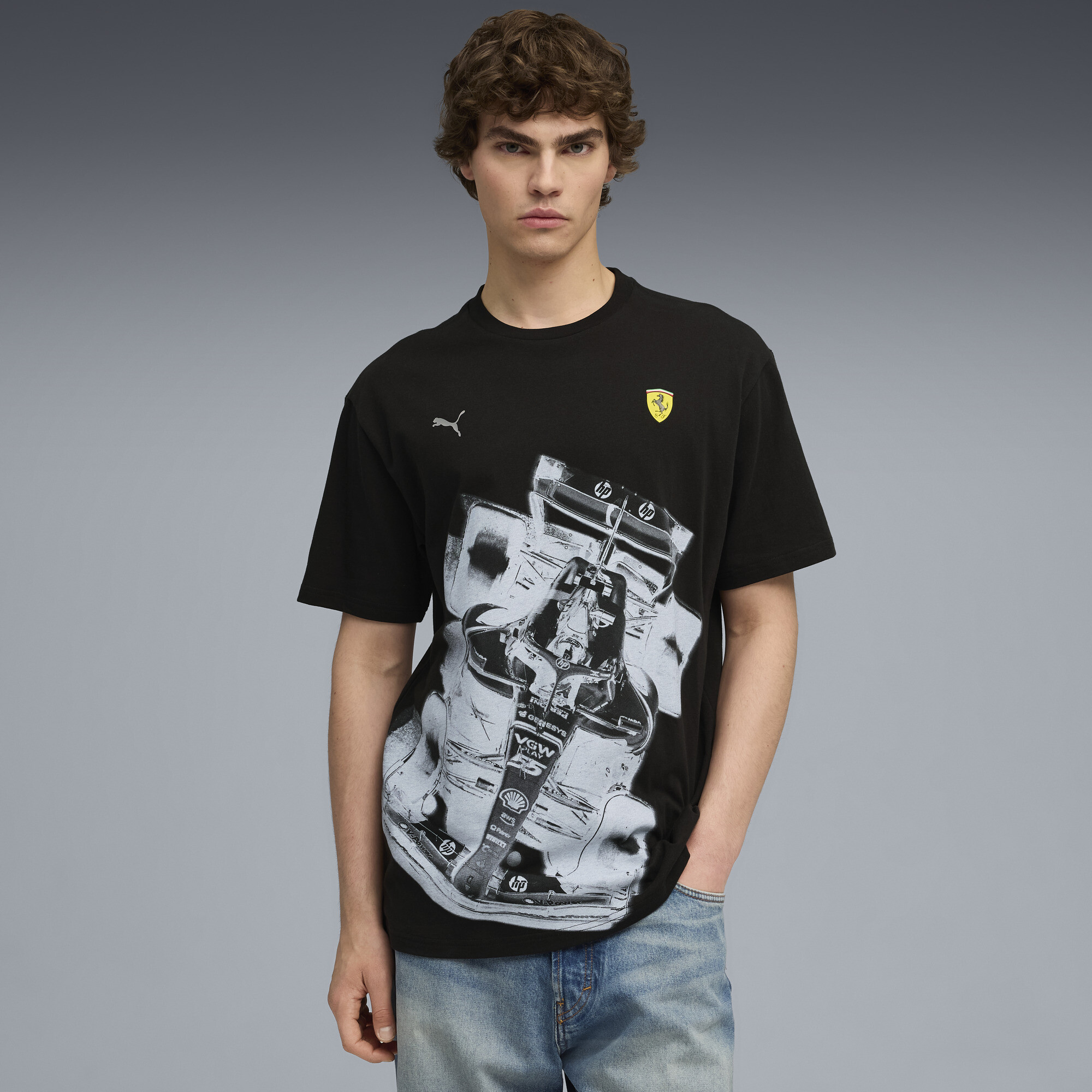 PUMA Scuderia Ferrari Premium T-shirt voor Heren, Zwart, Maat XS thumbnail 4