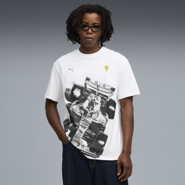 Scuderia Ferrari Premium Tee Men, PUMA White, large-ZAF