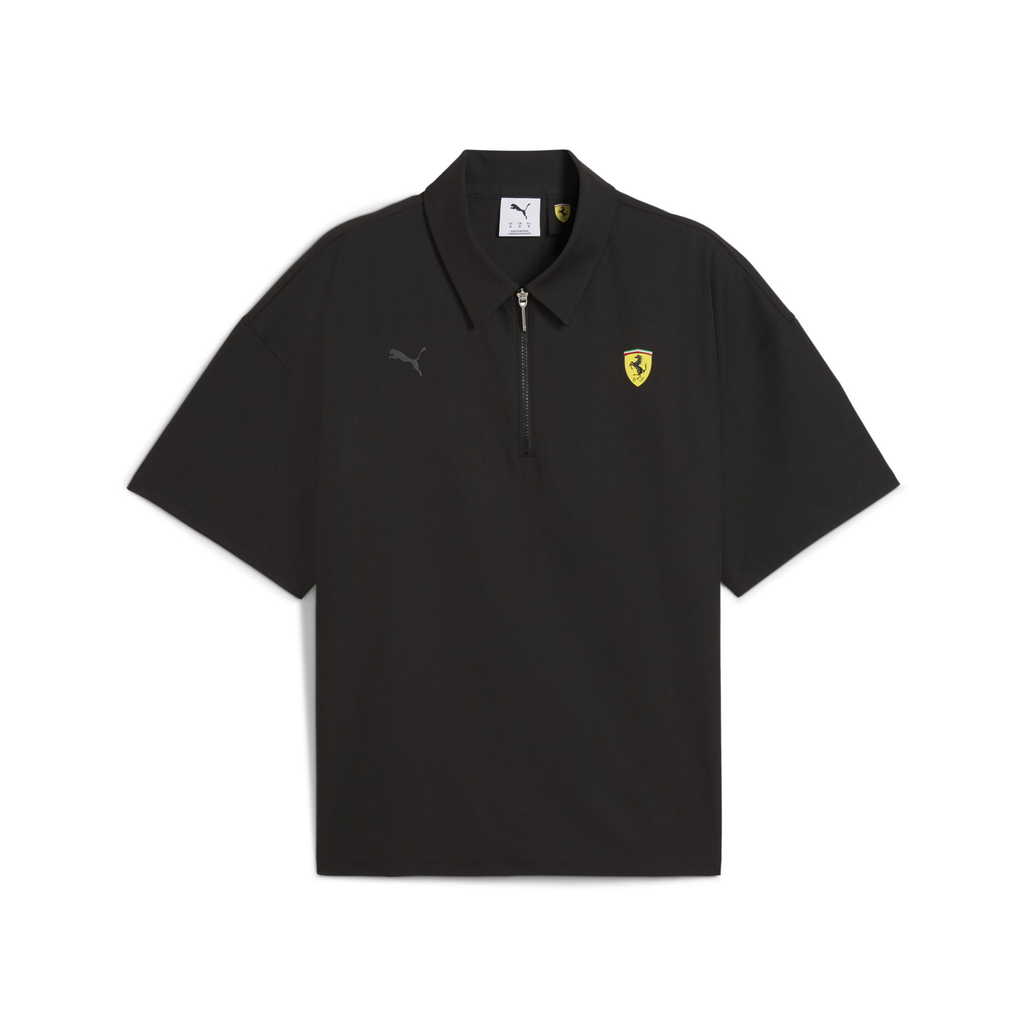 PUMA Scuderia Ferrari Premium polo voor Heren, Zwart, Maat M thumbnail 3