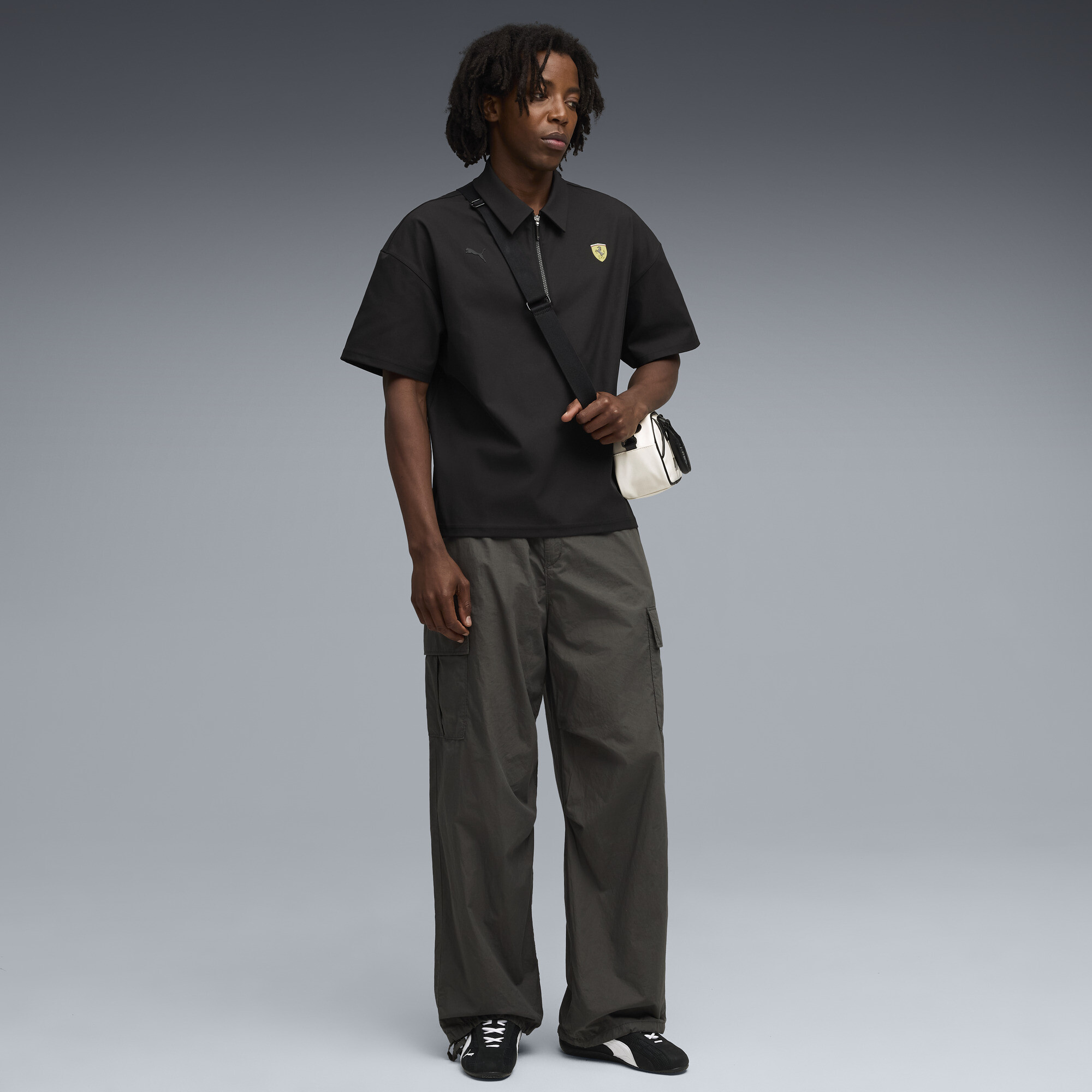 PUMA Scuderia Ferrari Premium polo voor Heren, Zwart, Maat M thumbnail 4