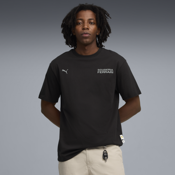 Scuderia Ferrari Lifestyle Tee Men, PUMA Black, large-ZAF