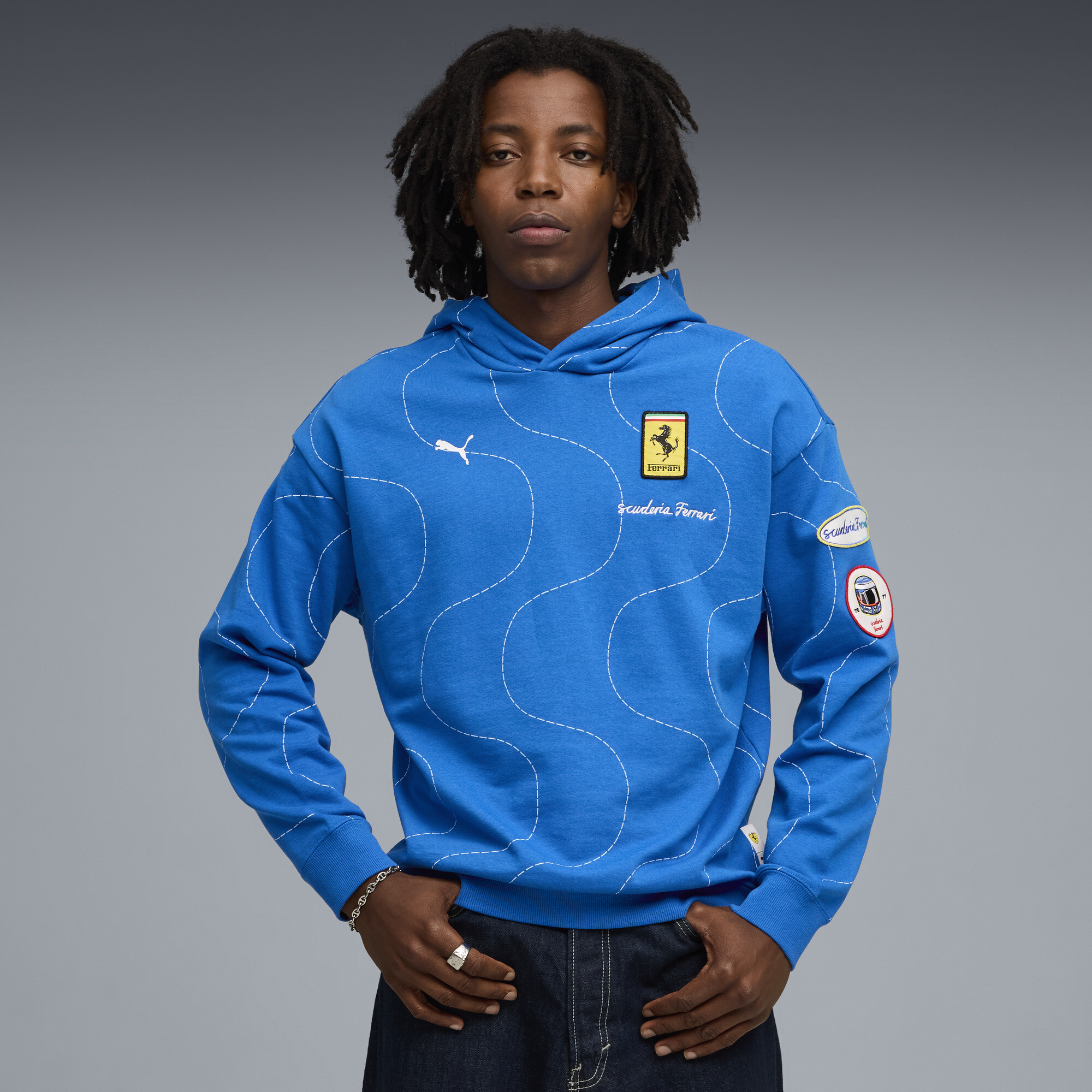 Худи Scuderia Ferrari HP Monza Hoodie Men | Цвет: Синий | Steer