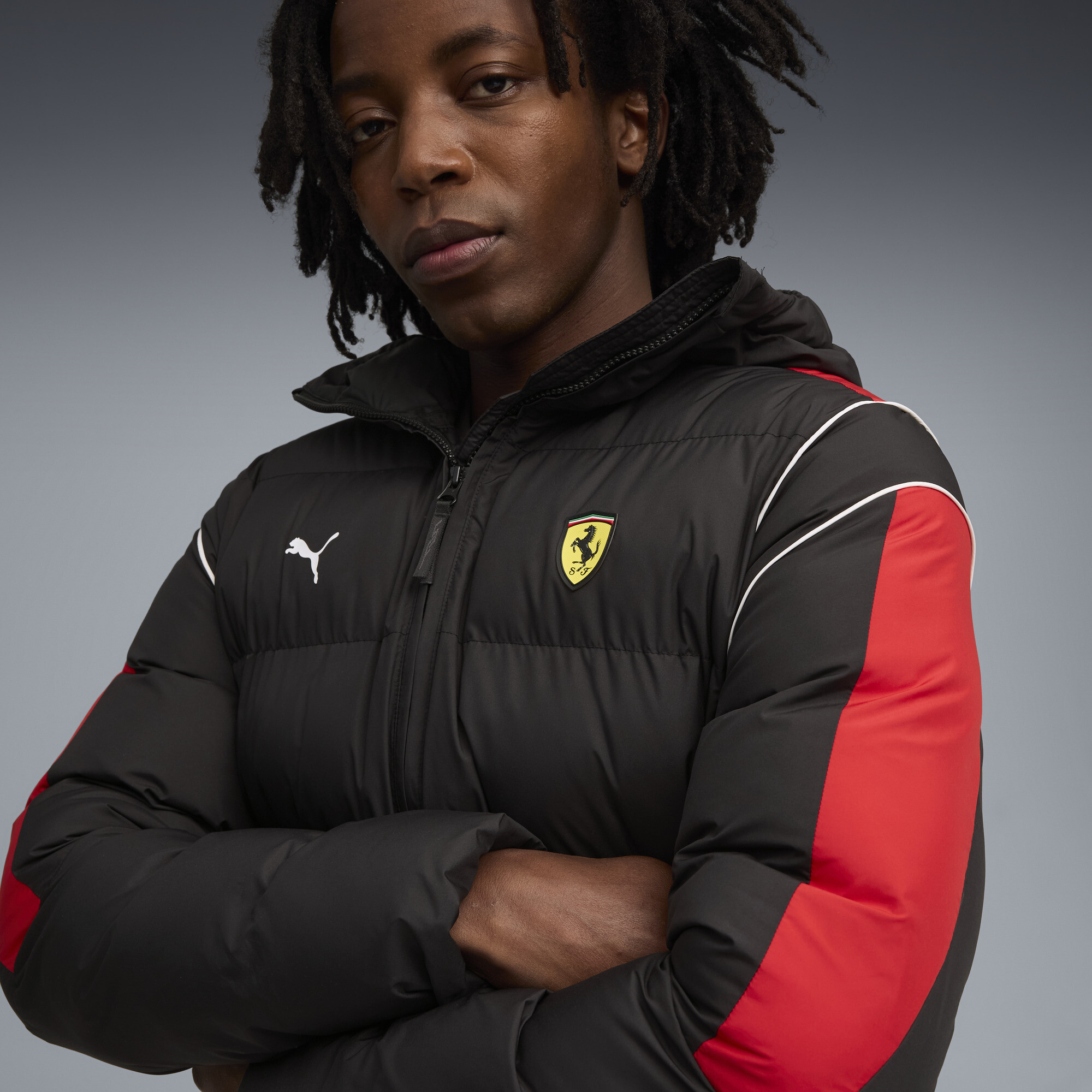 PUMA Scuderia Ferrari MT7 pufferjack voor Heren, Zwart, Maat XL thumbnail 7