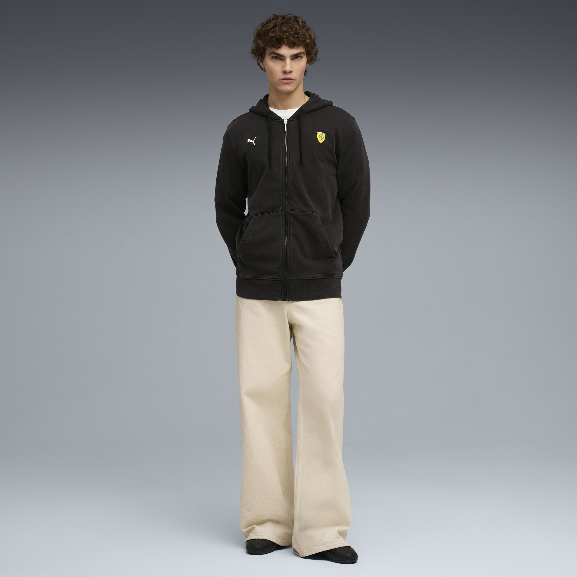 PUMA Scuderia Ferrari Sportswear sweatjack met capuchon voor Heren, Zwart, Maat XS thumbnail 4