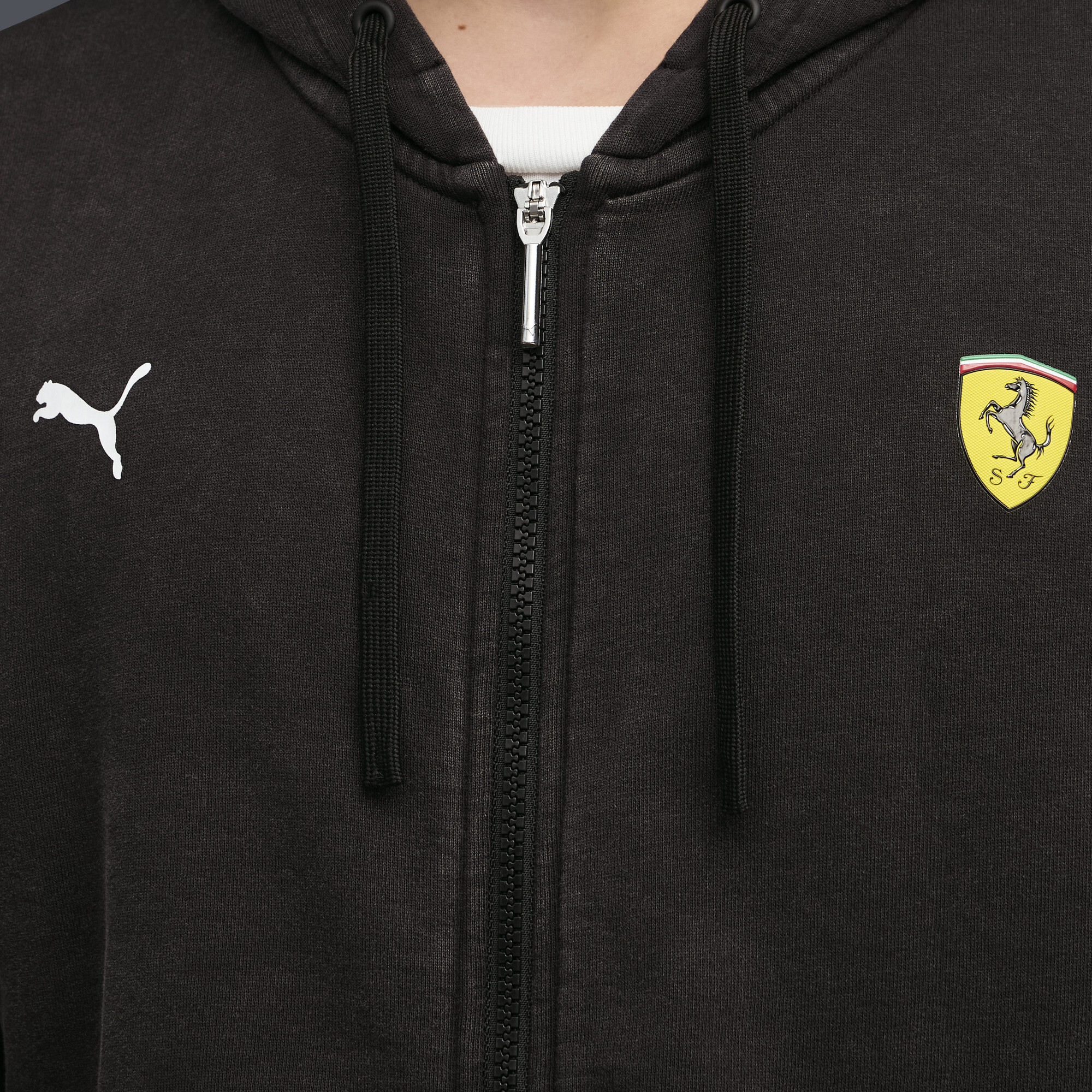PUMA Scuderia Ferrari Sportswear sweatjack met capuchon voor Heren, Zwart, Maat XS thumbnail 2