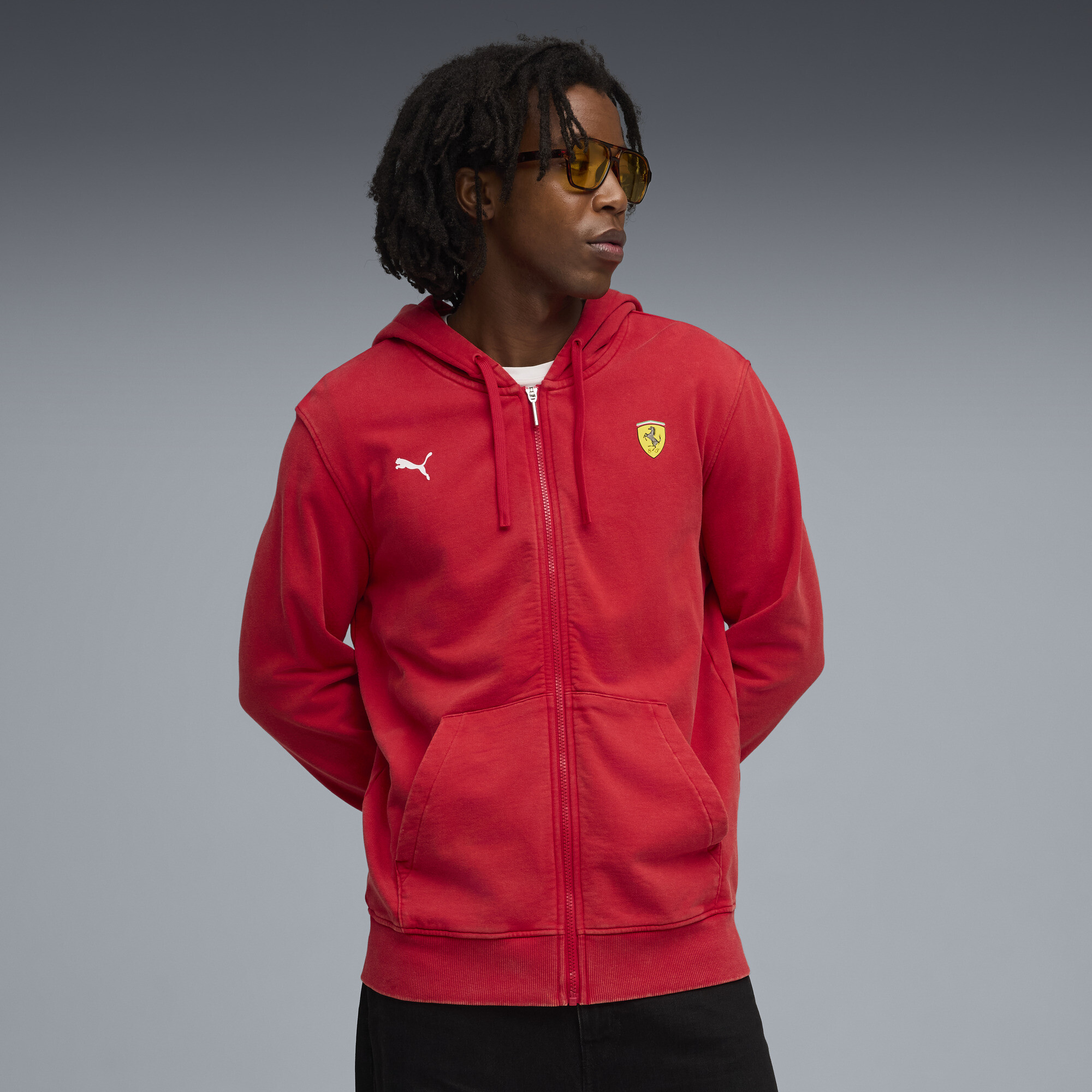PUMA Scuderia Ferrari Sportswear sweatjack met capuchon voor Heren, Rood, Maat S thumbnail 6