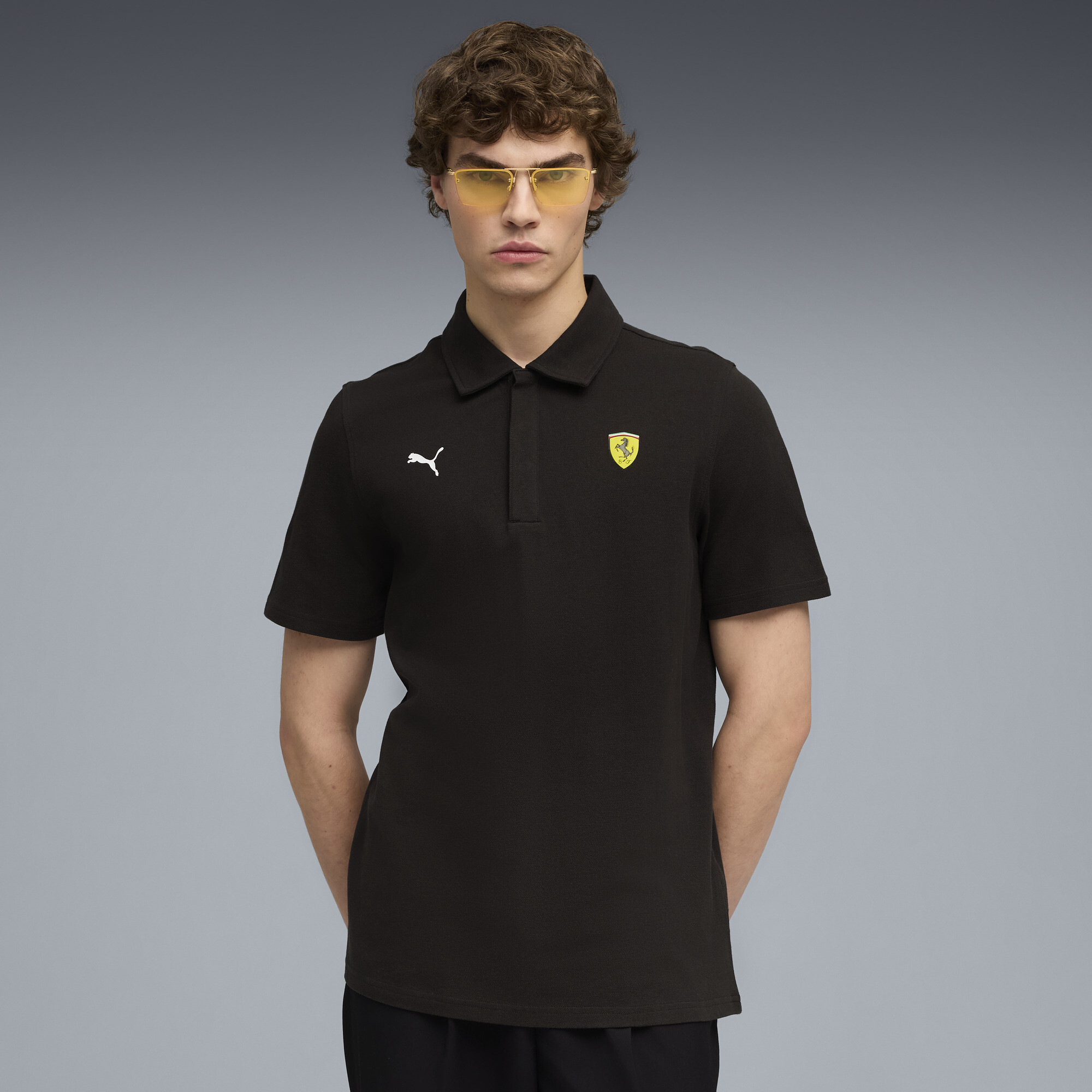PUMA Scuderia Ferrari Men's Motorsport Polo Shirt in Black, Size M