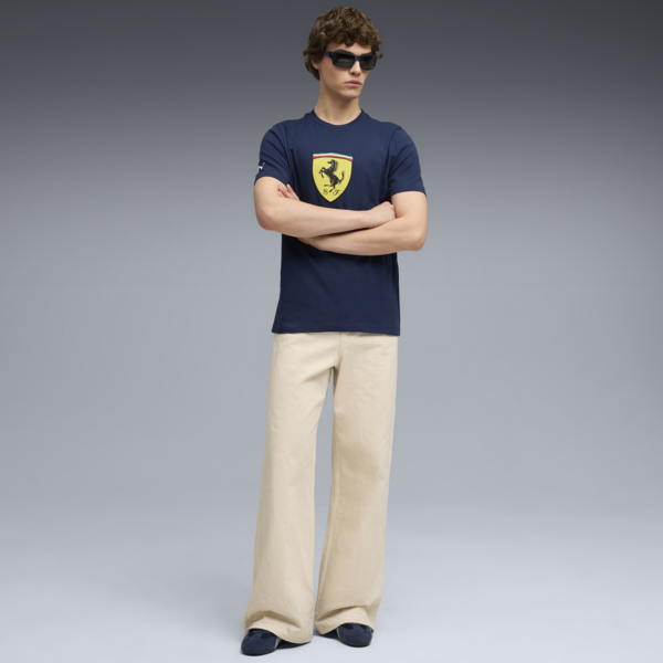Scuderia Ferrari Sportswear Coloured Shield Tee Men, Persian Blue, large-ZAF