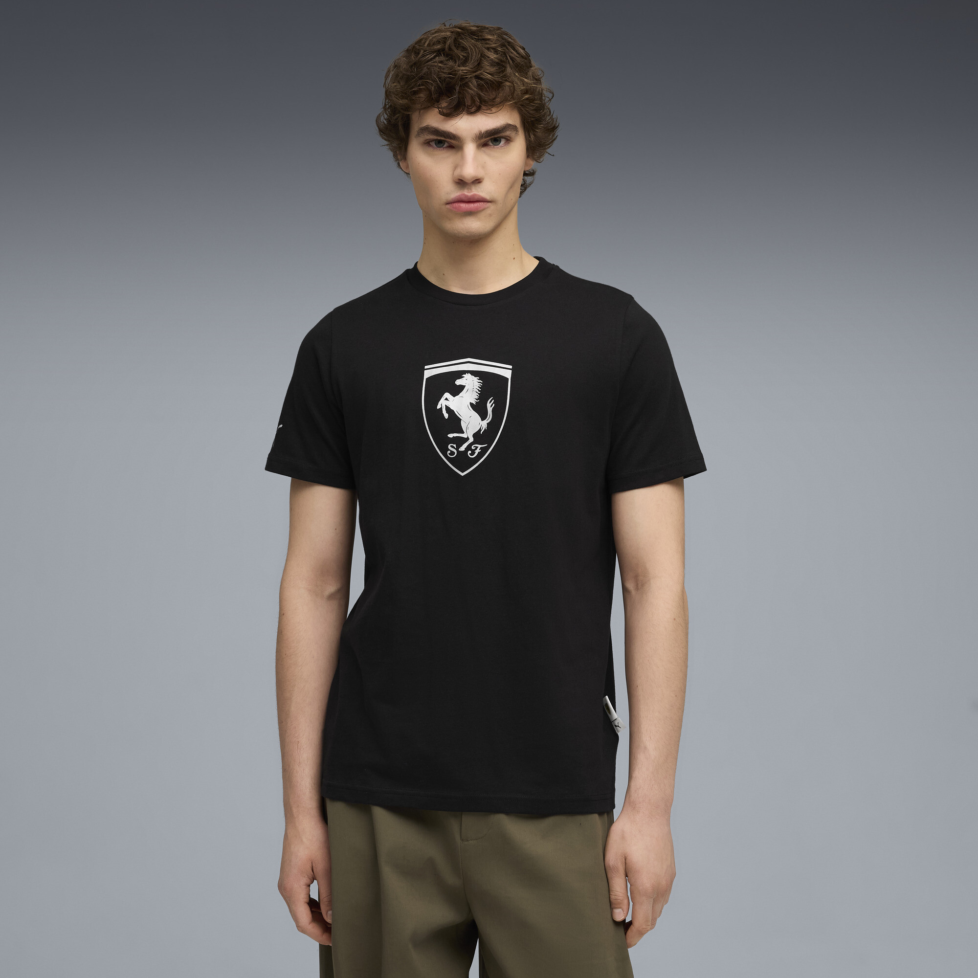 PUMA Scuderia Ferrari Sportswear Tonal Shield T-shirt voor Heren, Zwart, Maat L thumbnail 4