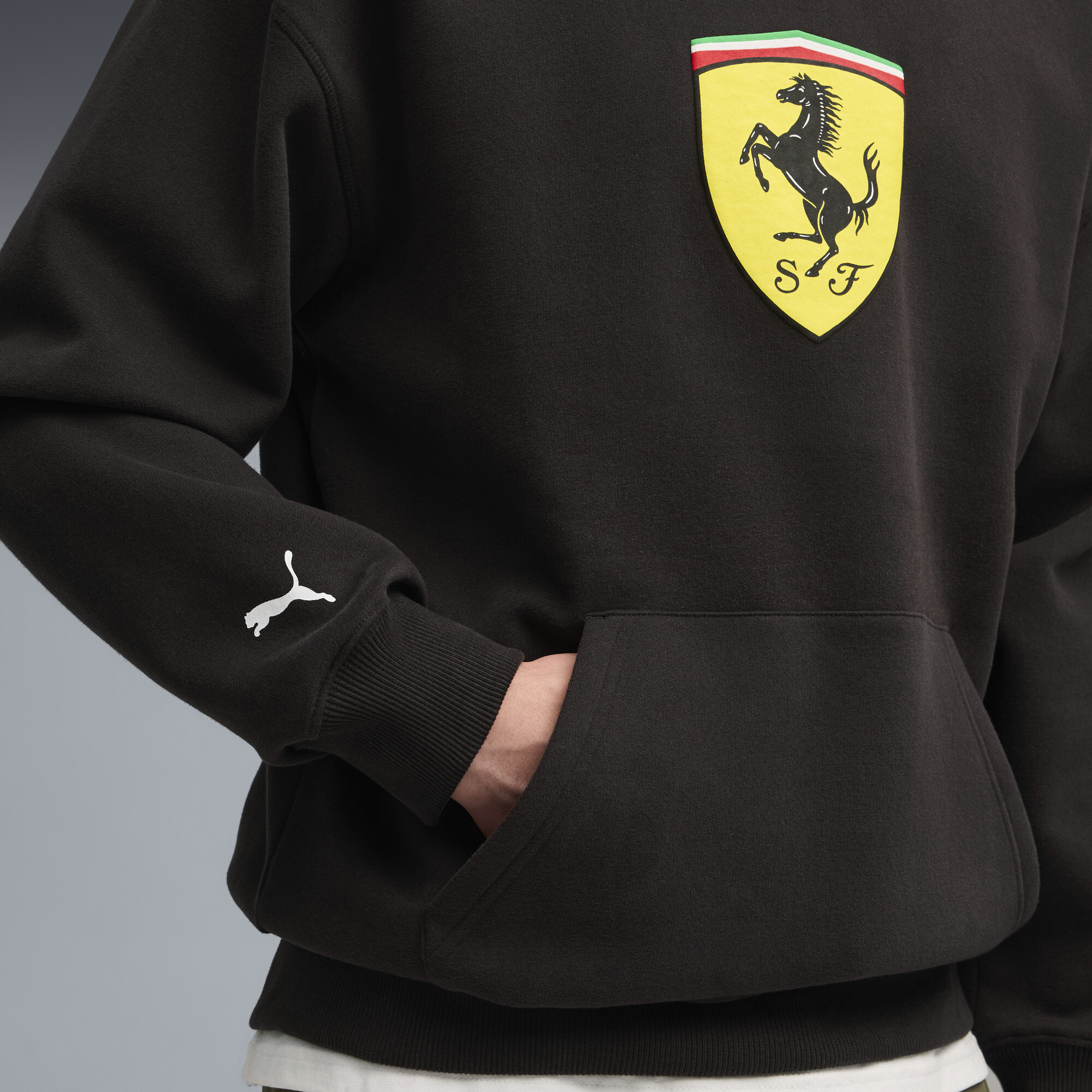 PUMA Scuderia Ferrari Sportswear Shield hoodie voor Heren, Zwart, Maat XL thumbnail 5