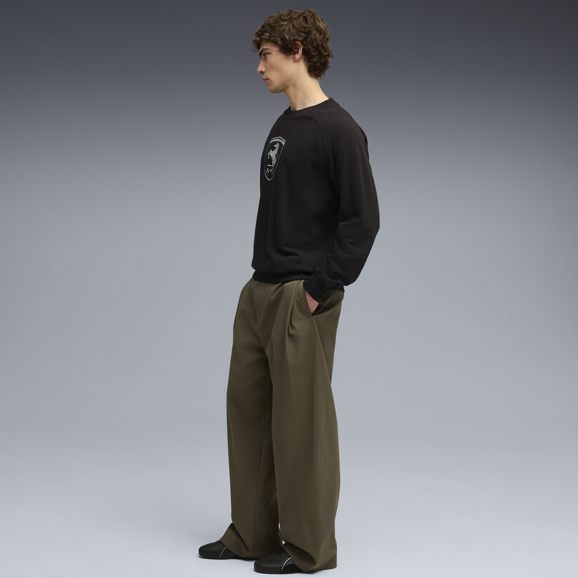 PUMA Scuderia Ferrari Sportswear Shield trui met ronde hals voor Heren, Zwart, Maat 3XL thumbnail 4