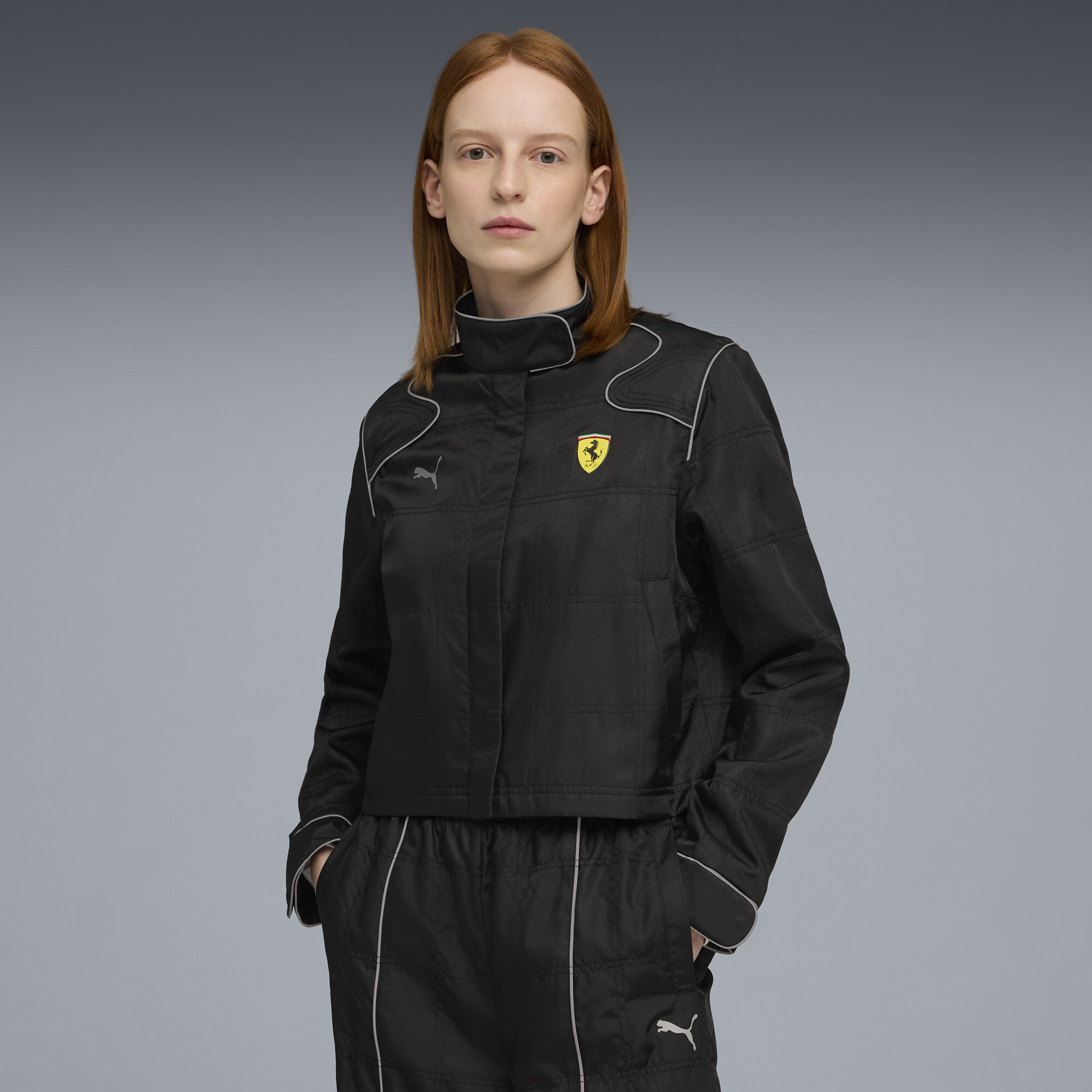 Puma Scuderia Ferrari Hp Premium Jacket Women In Black
