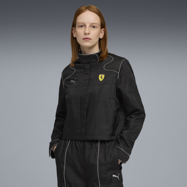 Scuderia Ferrari HP Premium Jacket Women, PUMA Black, large-ZAF
