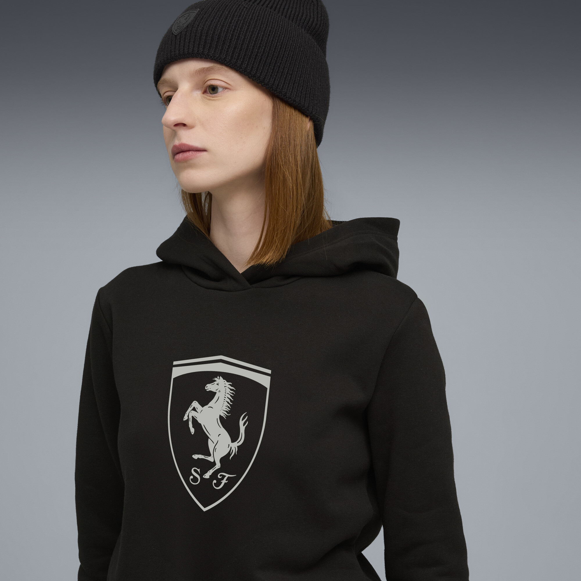 PUMA Scuderia Ferrari Sportswear hoodie voor Dames, Zwart, Maat L thumbnail 7