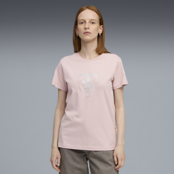 Scuderia Ferrari Sportswear Tonal Shield Tee Women, Mauve Mist, large-ZAF