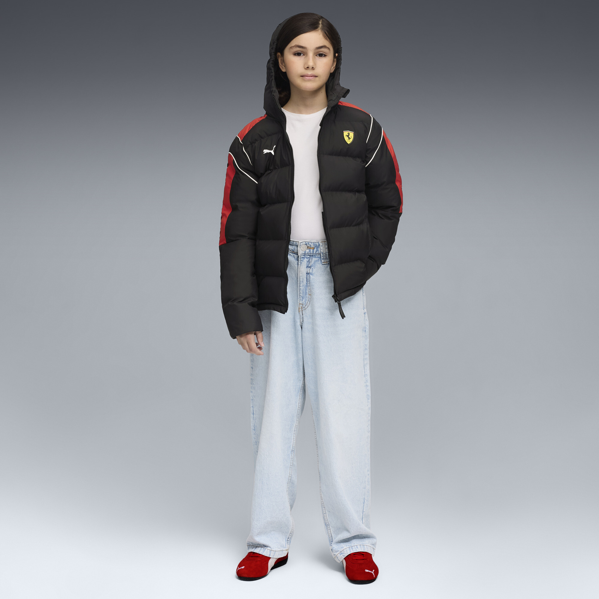 PUMA Scuderia Ferrari Sportswear MT7 pufferjack, Zwart, Maat 5-6Y thumbnail 4