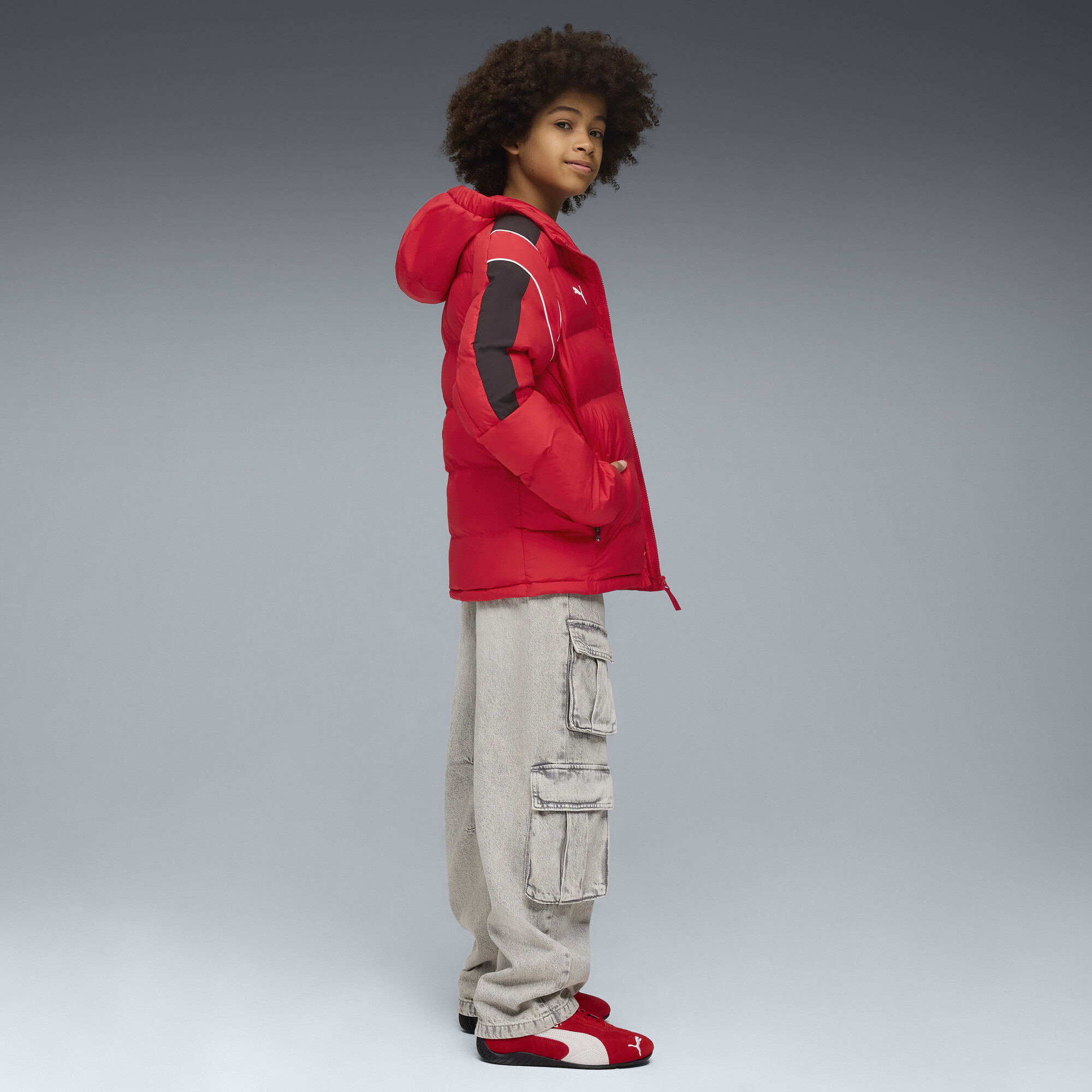 PUMA Scuderia Ferrari Sportswear MT7 pufferjack, Rood, Maat 4-5Y thumbnail 4