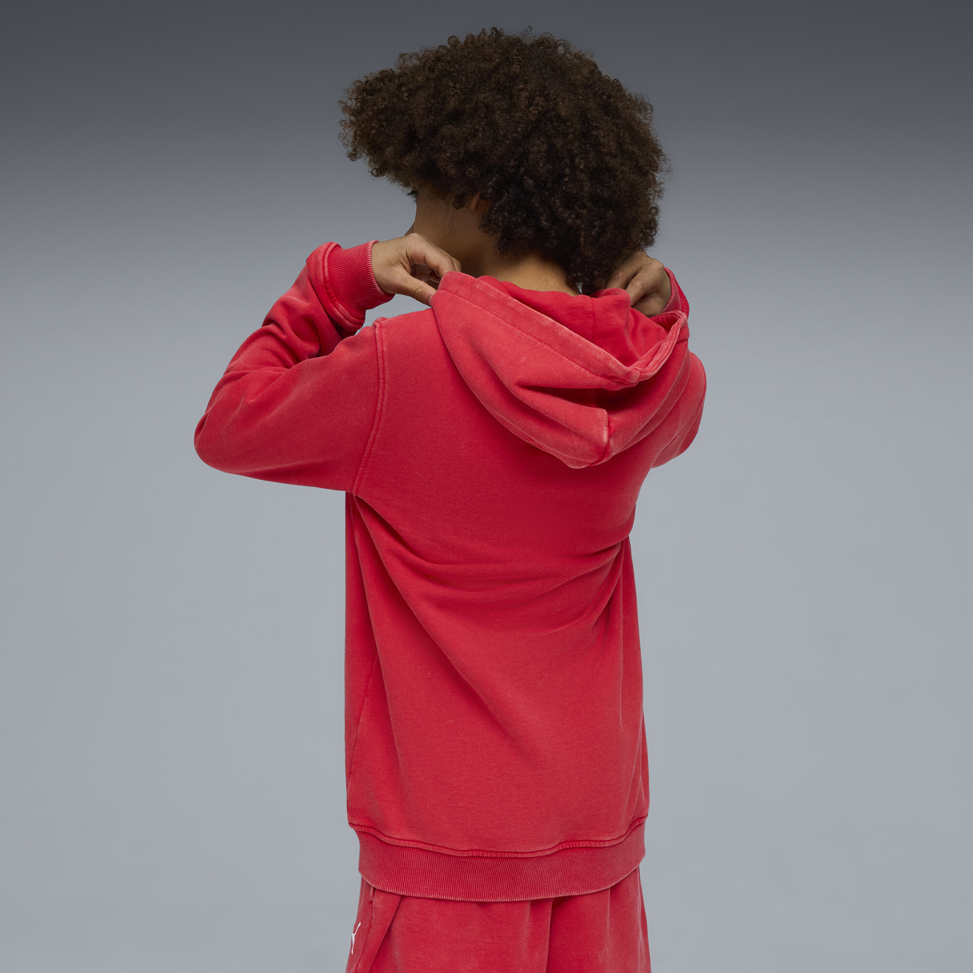 PUMA Scuderia Ferrari Sportwear trainingsjack met capuchon, Rood, Maat 5-6Y thumbnail 5