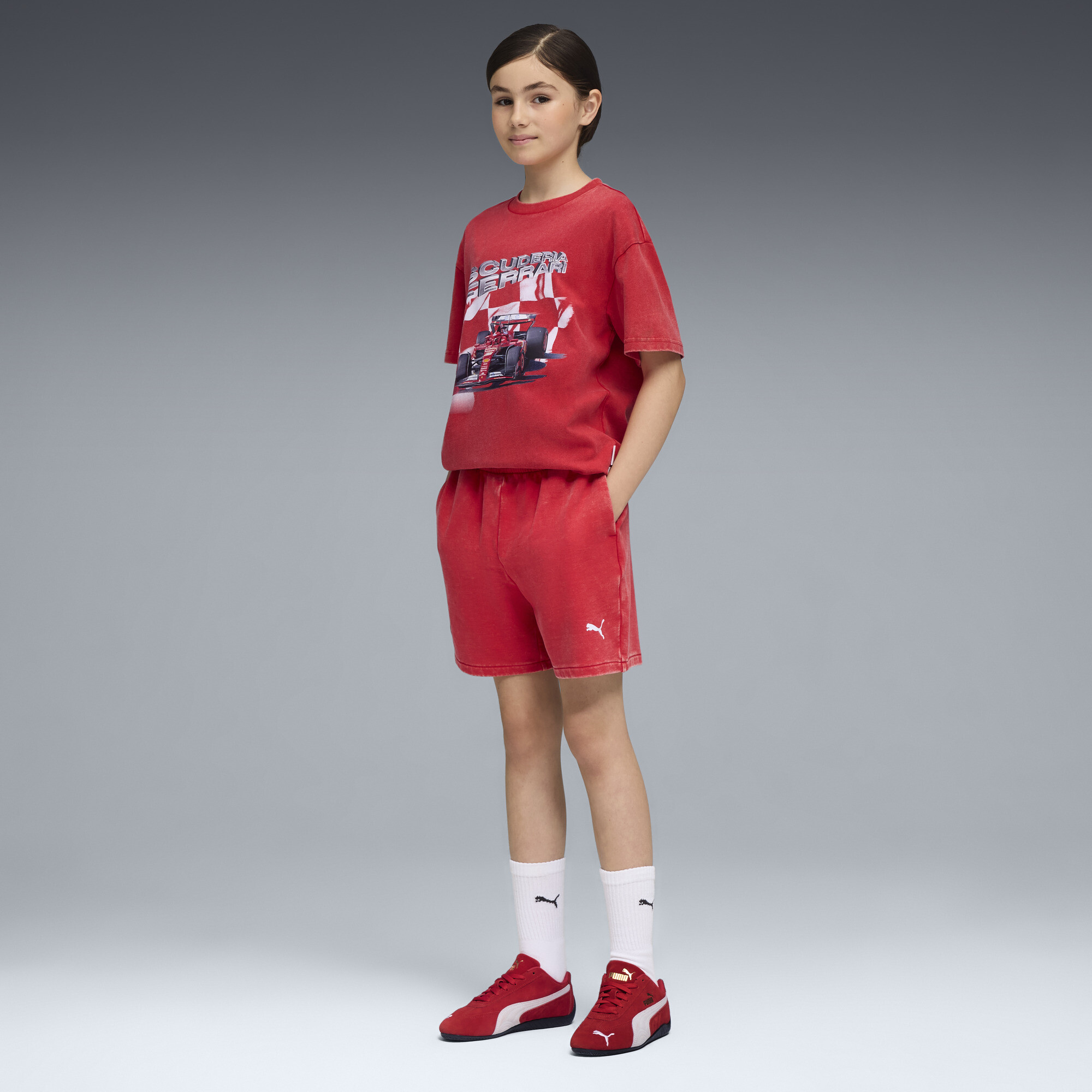 PUMA Scuderia Ferrari Sportswear sweatshort, Rood, Maat 9-10Y thumbnail 2