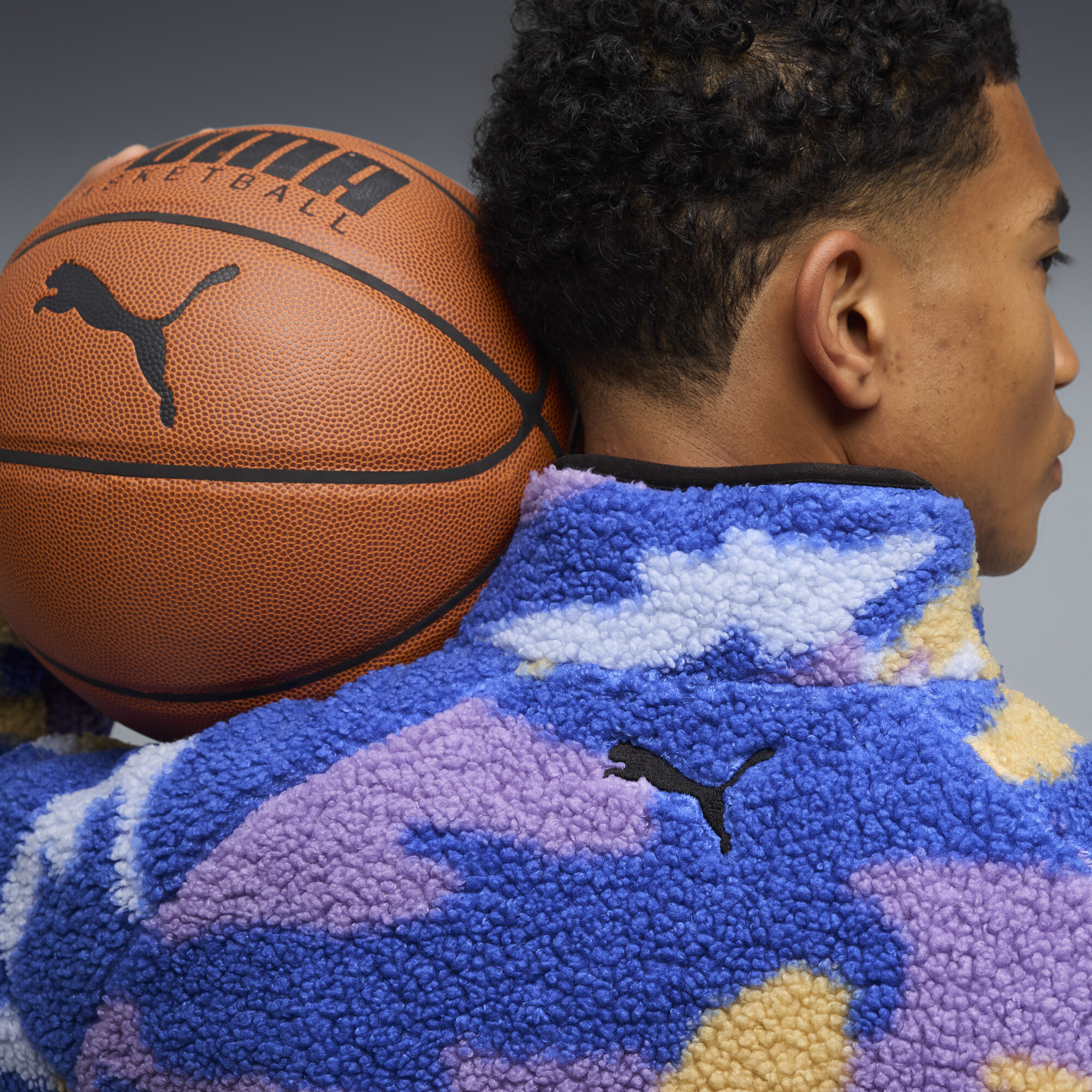 PUMA Commissioner Dylan jack van poolfleece voor Heren, Grijs, Maat 3XL thumbnail 4