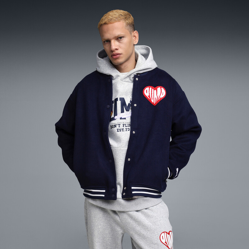 Men's PUMA HOOPERS HOTLINE Sticker Pack Varsity Jacket
