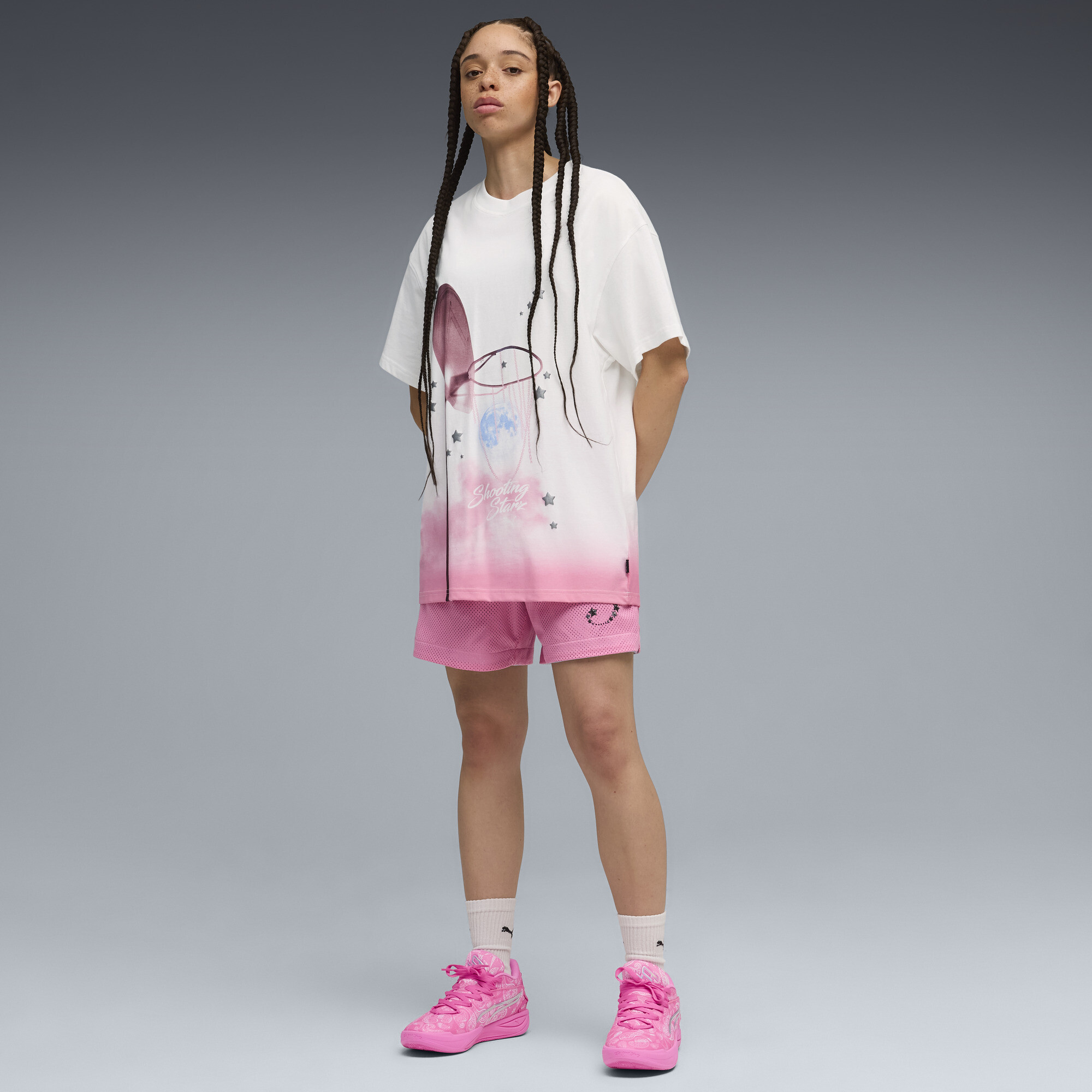 PUMA Shooting Stars Oversized T-shirt III uniseks, Wit, Maat 4XL thumbnail 4