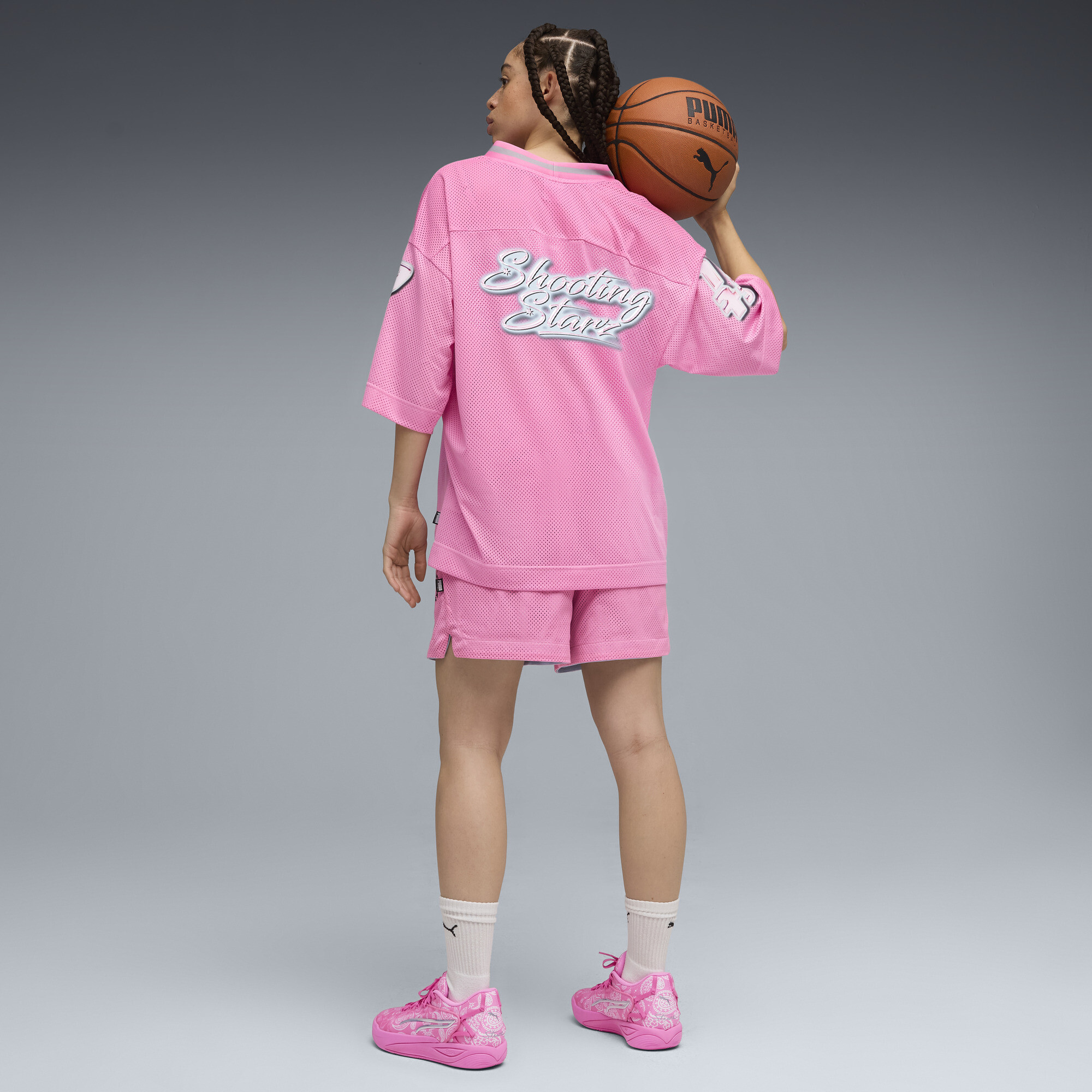 PUMA Shooting Stars shirt voor Dames, Roze, Maat M thumbnail 4