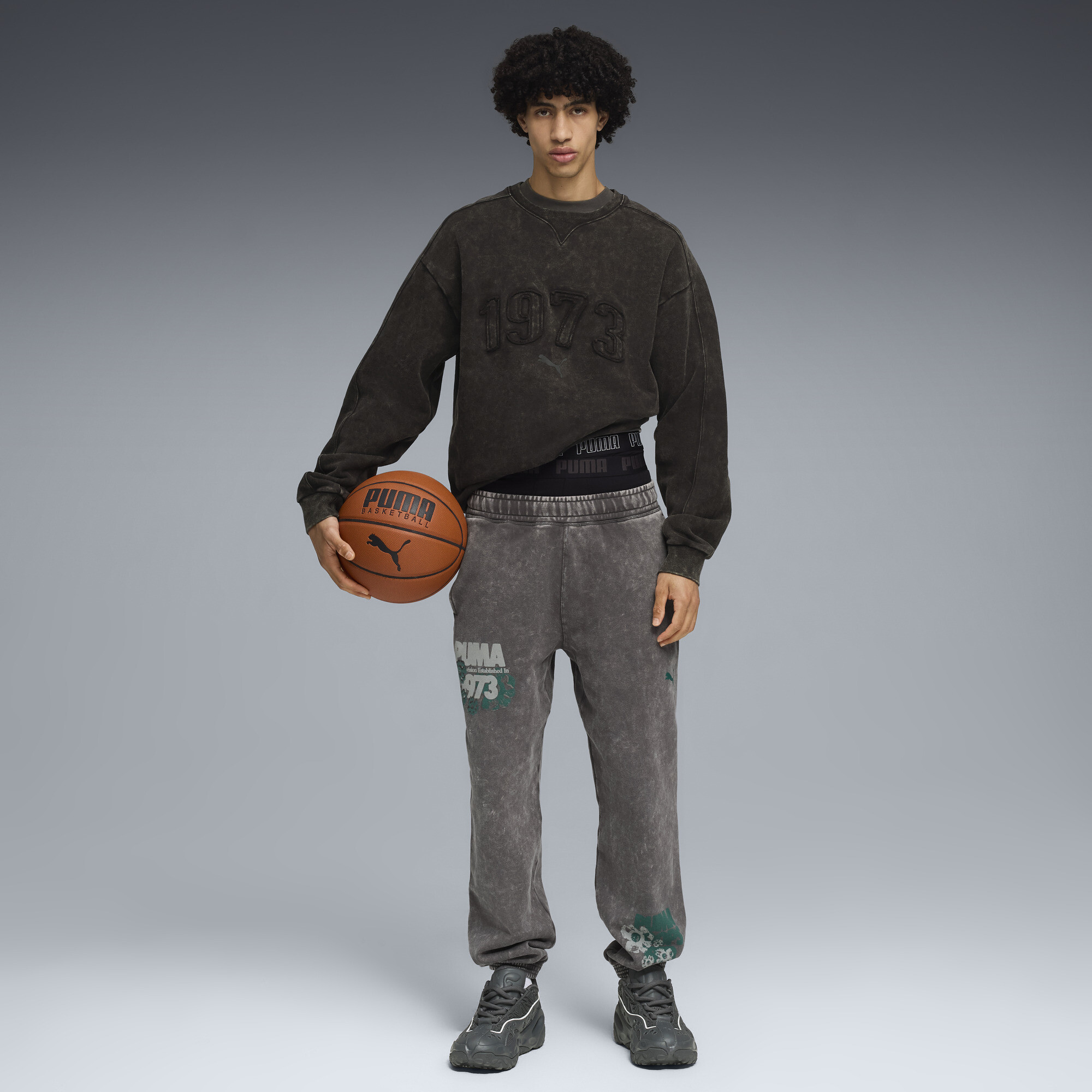 PUMA Hoopocalypse uniseks sweatshirt met ronde hals, Zwart, Maat L thumbnail 6