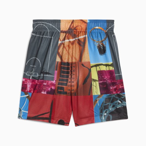 Shorts reversibles Hooptopia para hombre, PUMA Black-CMYK-AOP, large-MEX