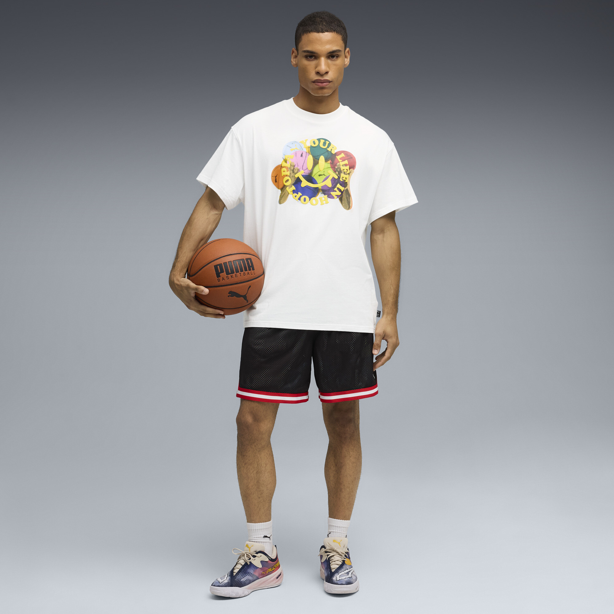 PUMA Hooptopia omkeerbare short voor Heren, Zwart, Maat L thumbnail 4