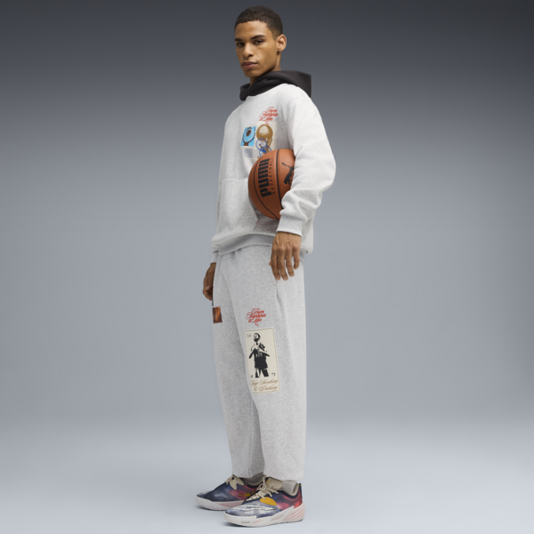 Hooptopia Graphic Sweatpants Men, Light Gray Heather, large-ZAF