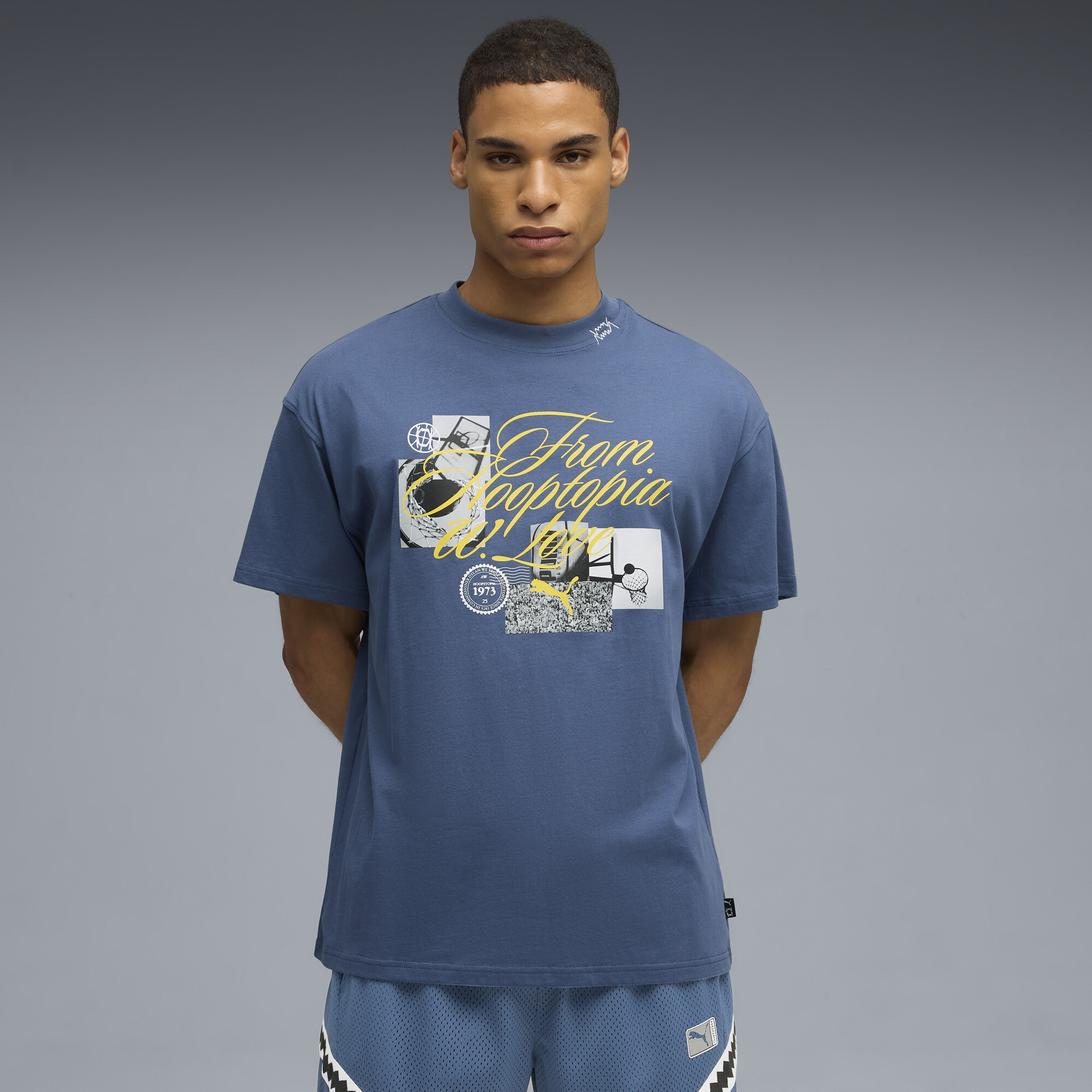 Puma Hooptopia Fhwl T-shirt Men In Blue