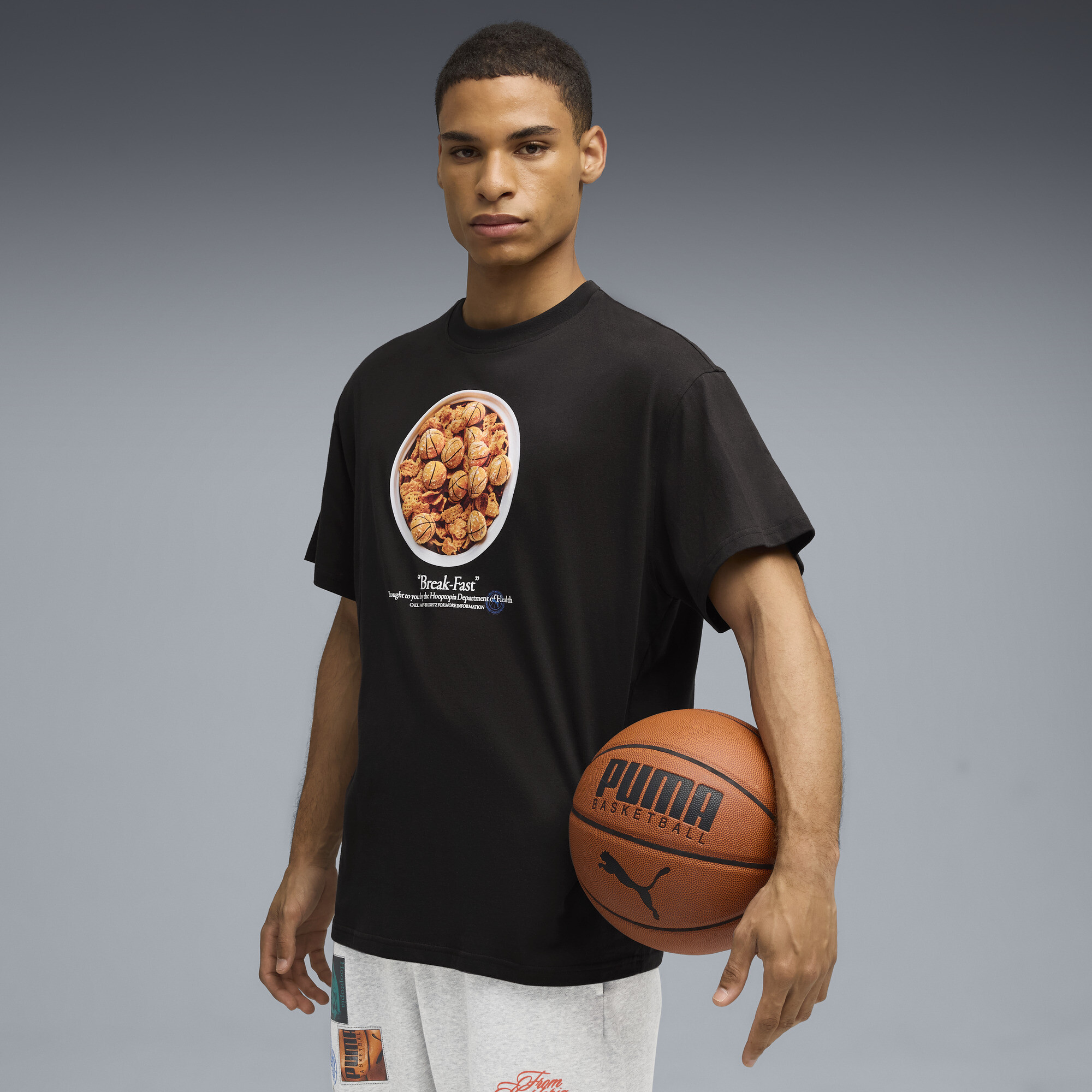 Puma Hooptopia Break Fast T-shirt Men In Black