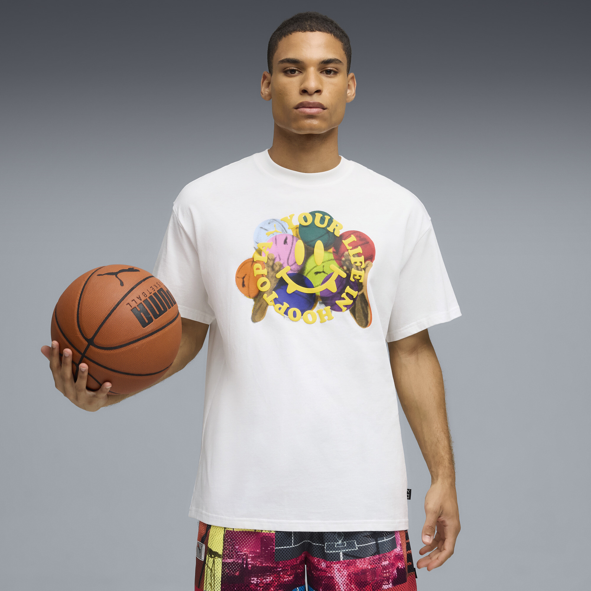 HoopTOPIA Is LIFE Erkek Tişört | Beyaz | Puma | Sku: 632882_01