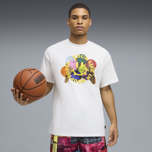 Hooptopia Is Life Tee Men, PUMA White, large-ZAF
