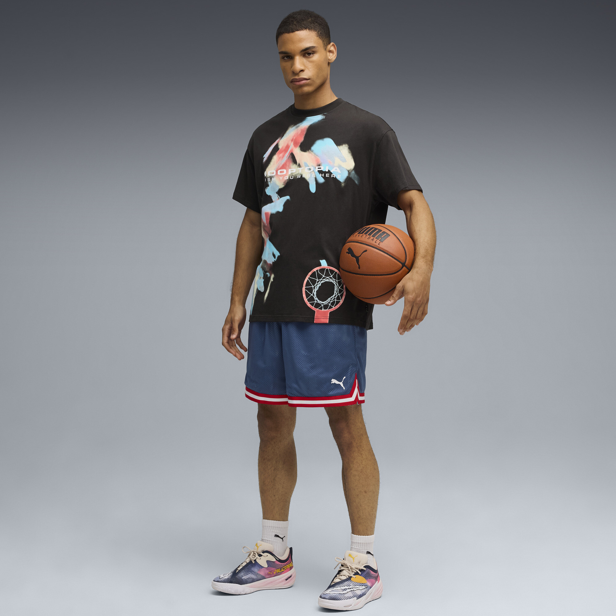 PUMA Hooptopia INOC T-shirt voor Heren, Zwart, Maat 4XL thumbnail 4