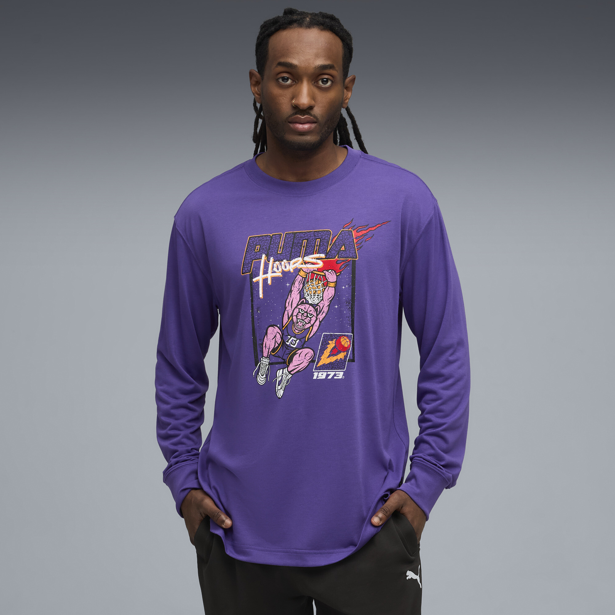 Лонгслив Hoopstel LS Tee | Цвет: Фиолетовый | team violet | Puma