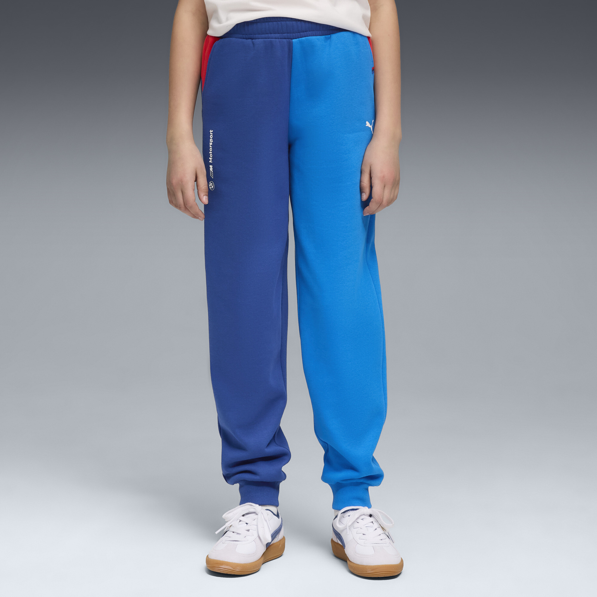 PUMA BMW M Motorsport Essentials Big Kids' Motorsport Pants in Blue, Size S