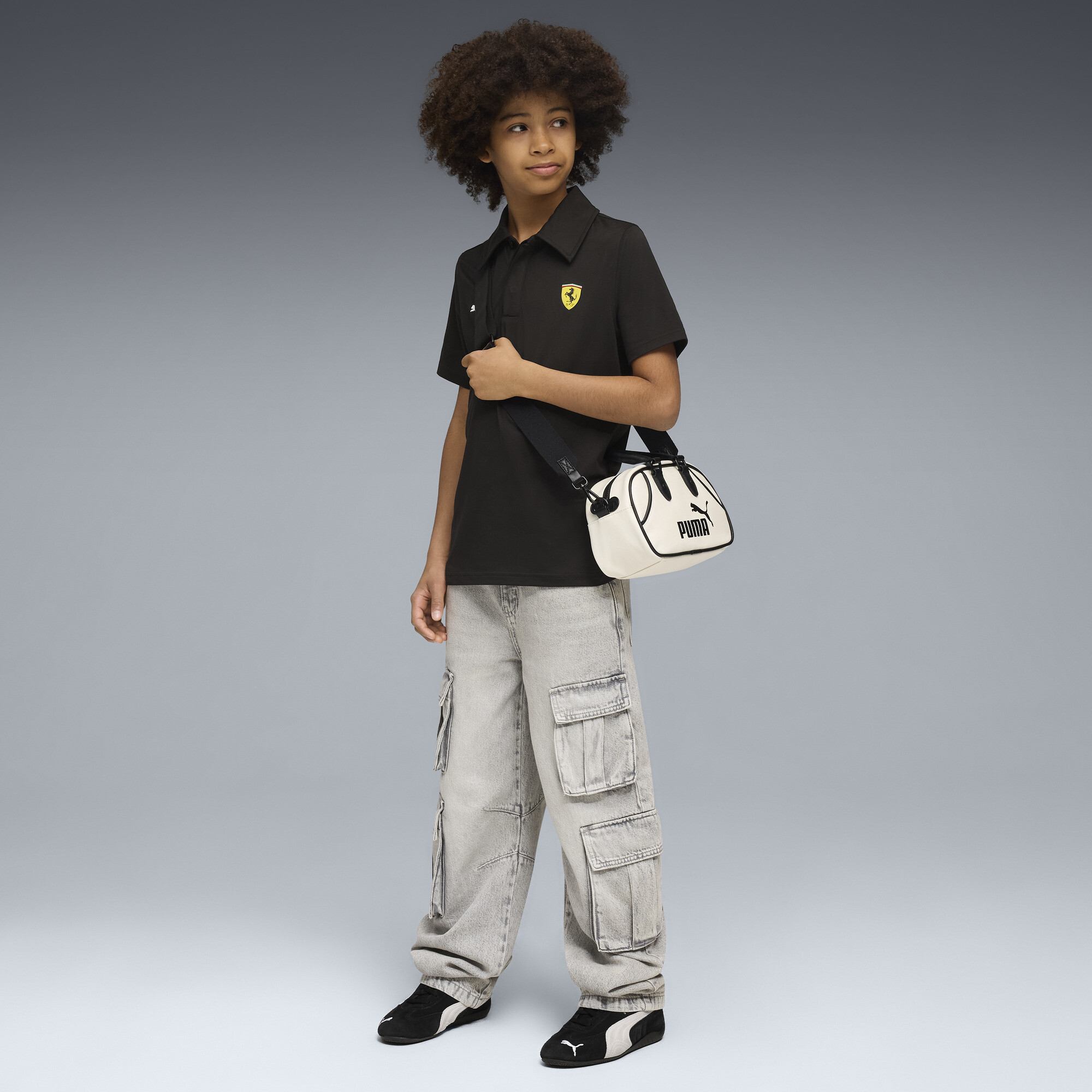 PUMA Scuderia Ferrari Sportswear polo, Zwart, Maat 7-8Y thumbnail 4