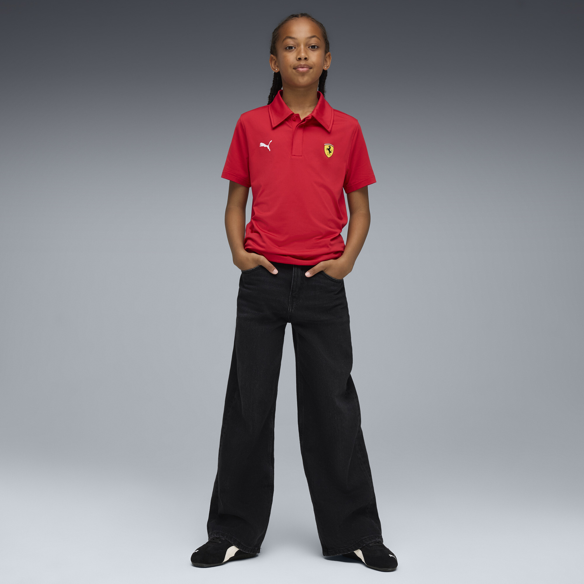 PUMA Scuderia Ferrari Sportswear polo, Rood, Maat 13-14Y thumbnail 4
