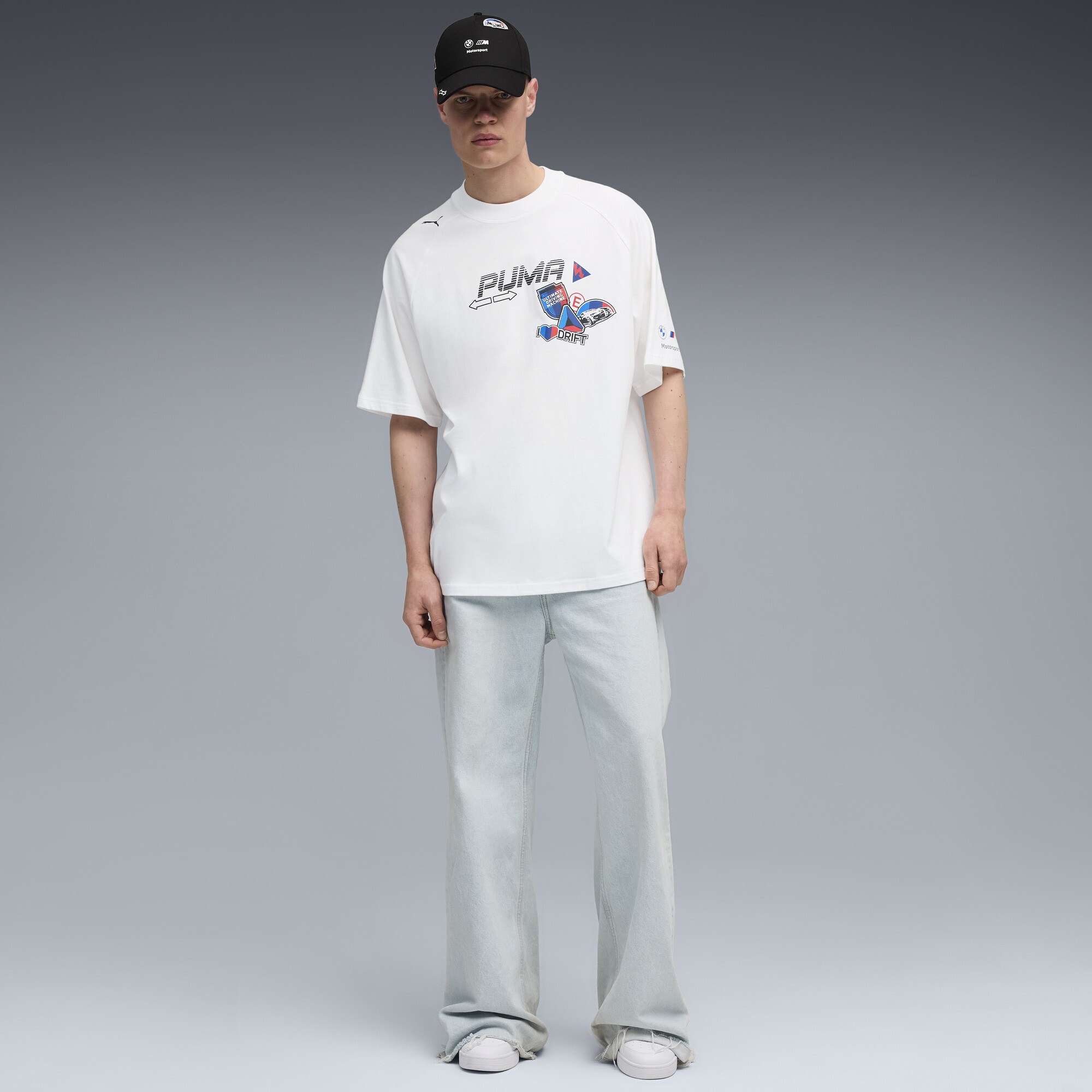 PUMA BMW M Motorsport Sticker T-shirt voor Heren, Wit, Maat XL thumbnail 4